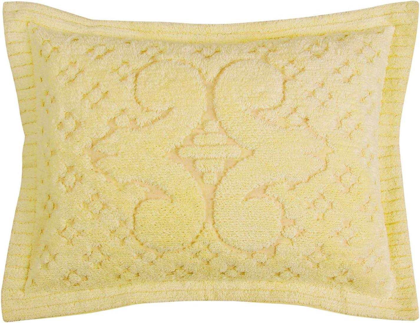 Yellow Cotton Tufted Medallion Standard Pillow Sham