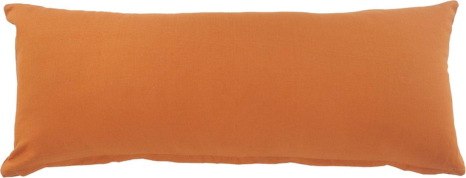 Ox Bay Dainty and Delicate Embroidered Border Lumbar Throw Pillow, 14" x 36", Red / Orange