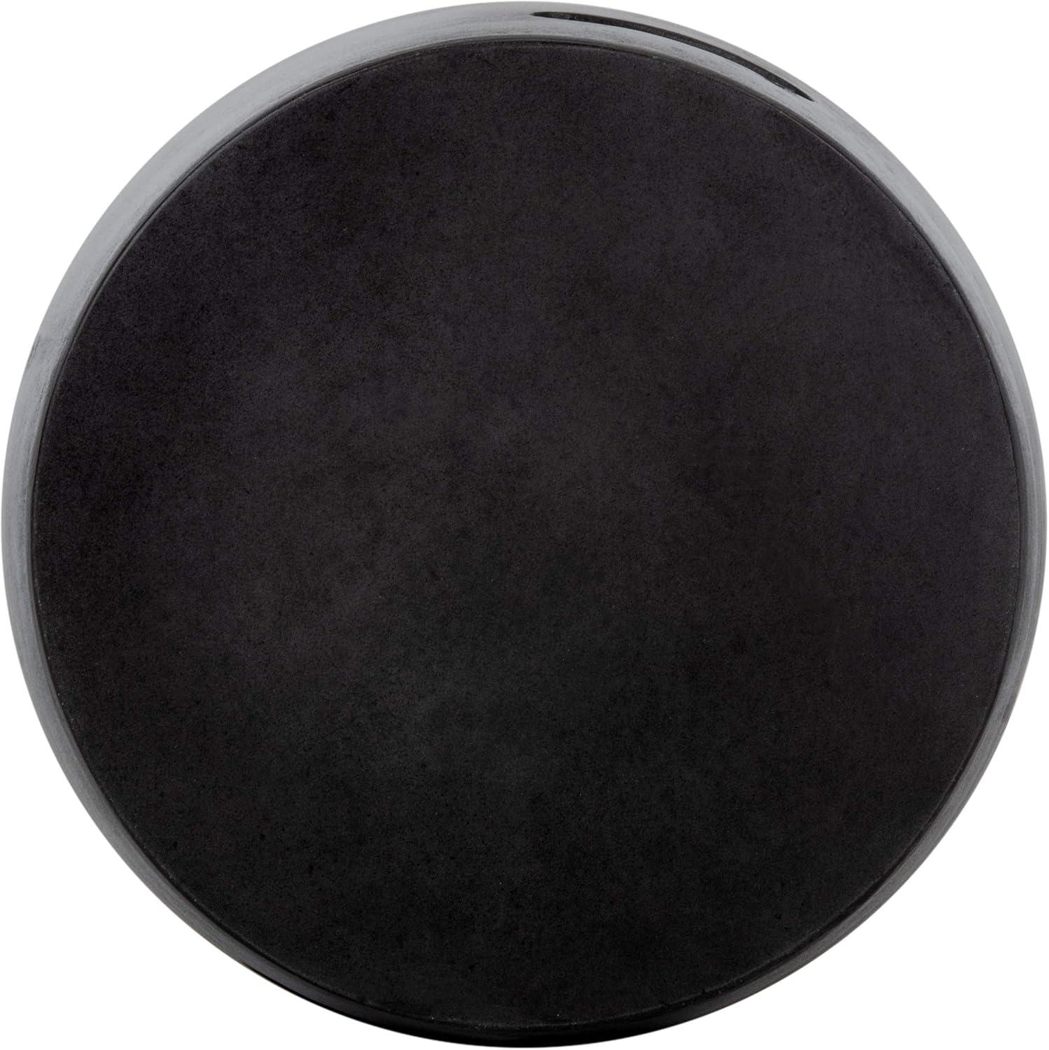 Zuri Modern Black Concrete Round Accent Table for Indoor/Outdoor