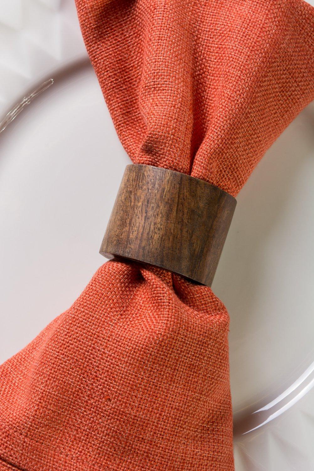 Wood Band Napkin Ring Set of 6