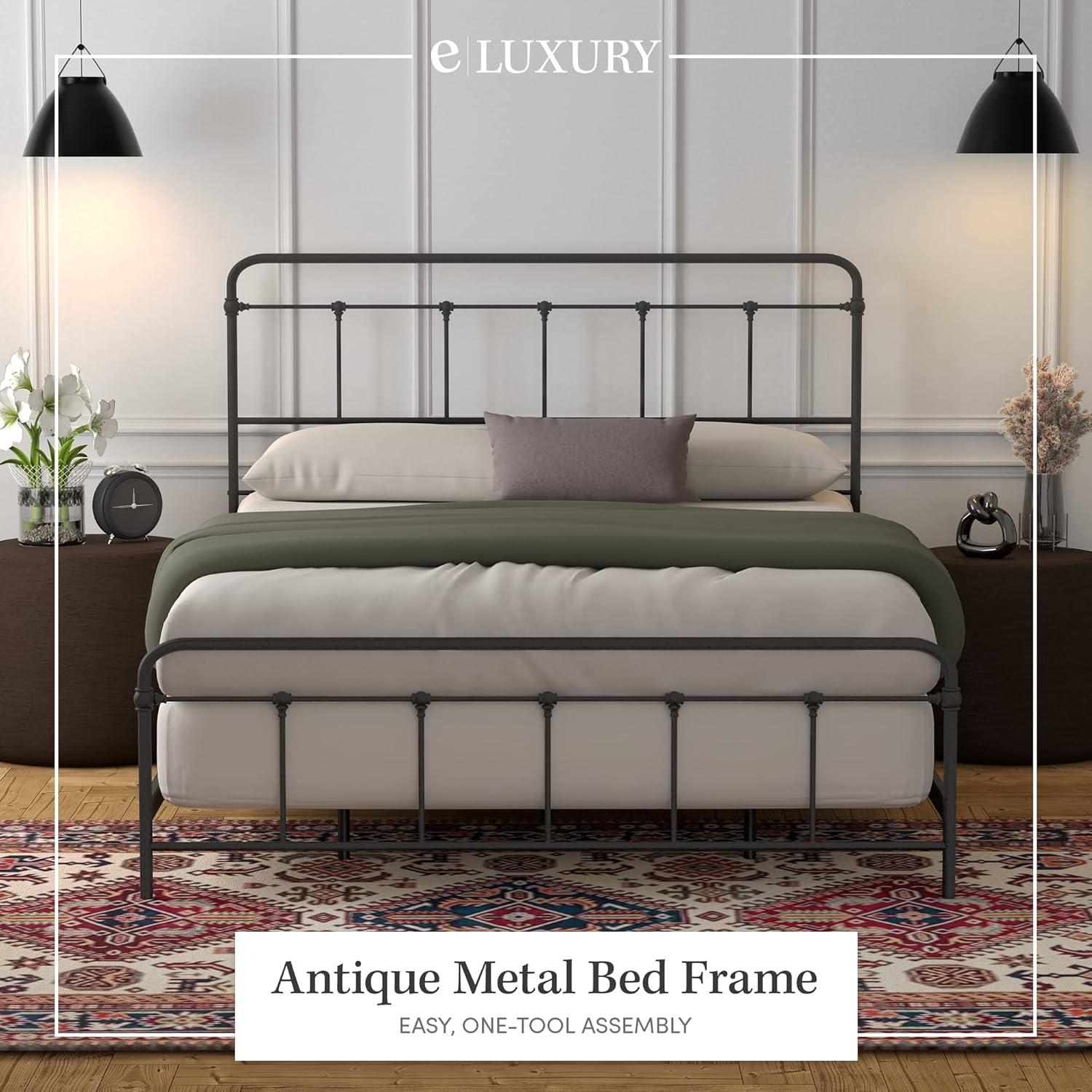 eLuxury Modern Industrial Metal Cordova Bed Frame