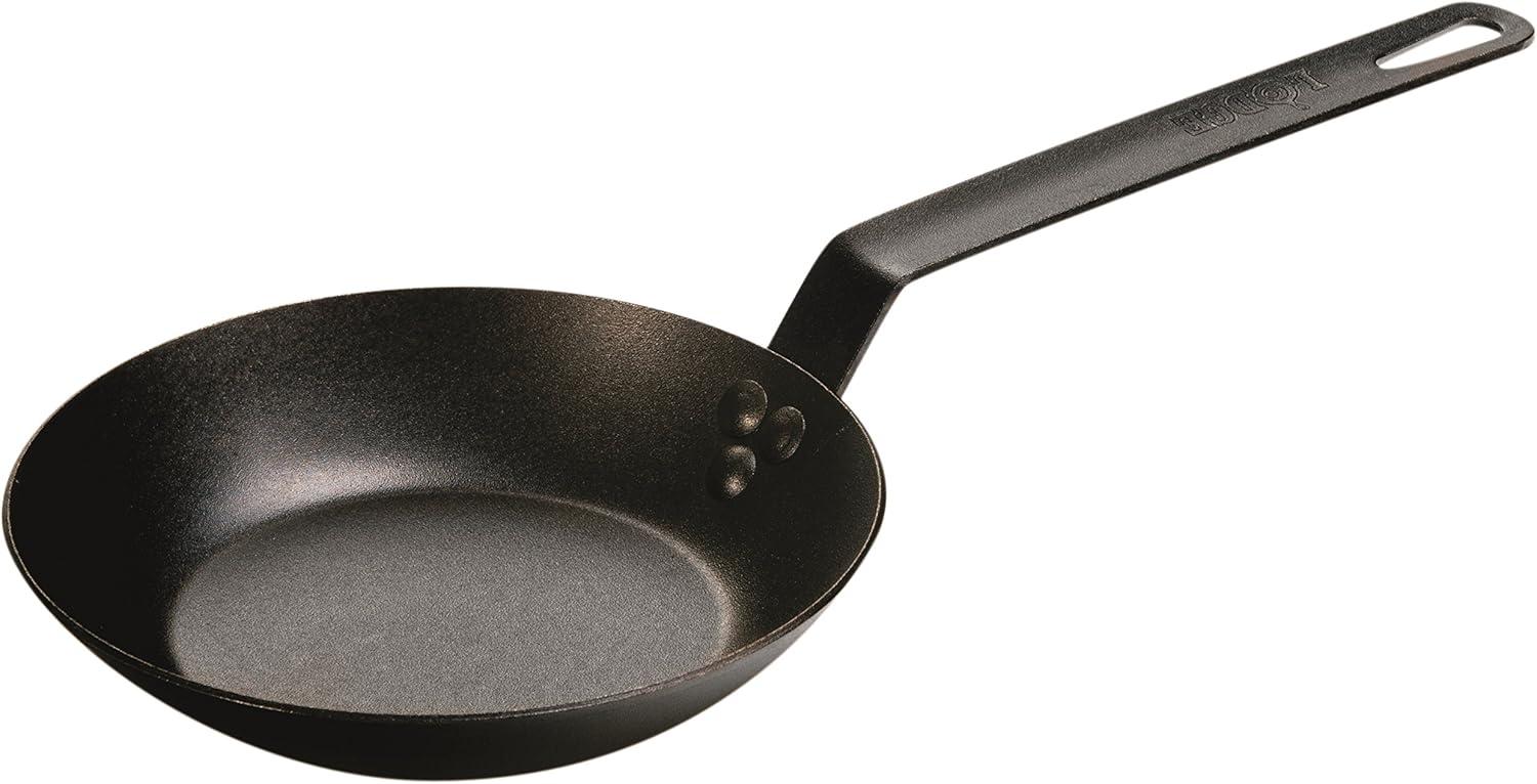 Lodge Cast Iron 8" Seasoned Carbon Steel Skillet, CRS8, 8" Diameter