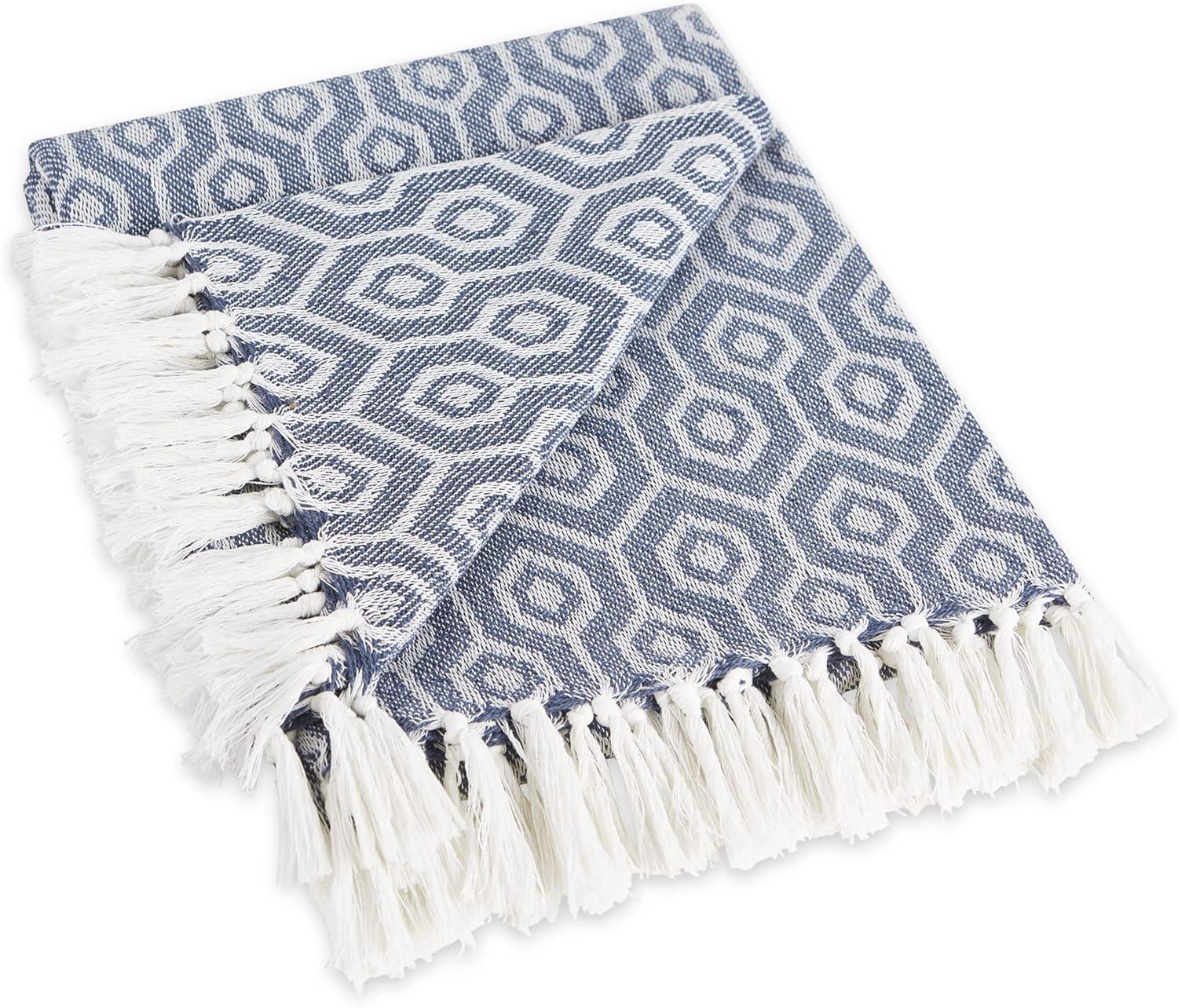 French Blue Hexagon Throw