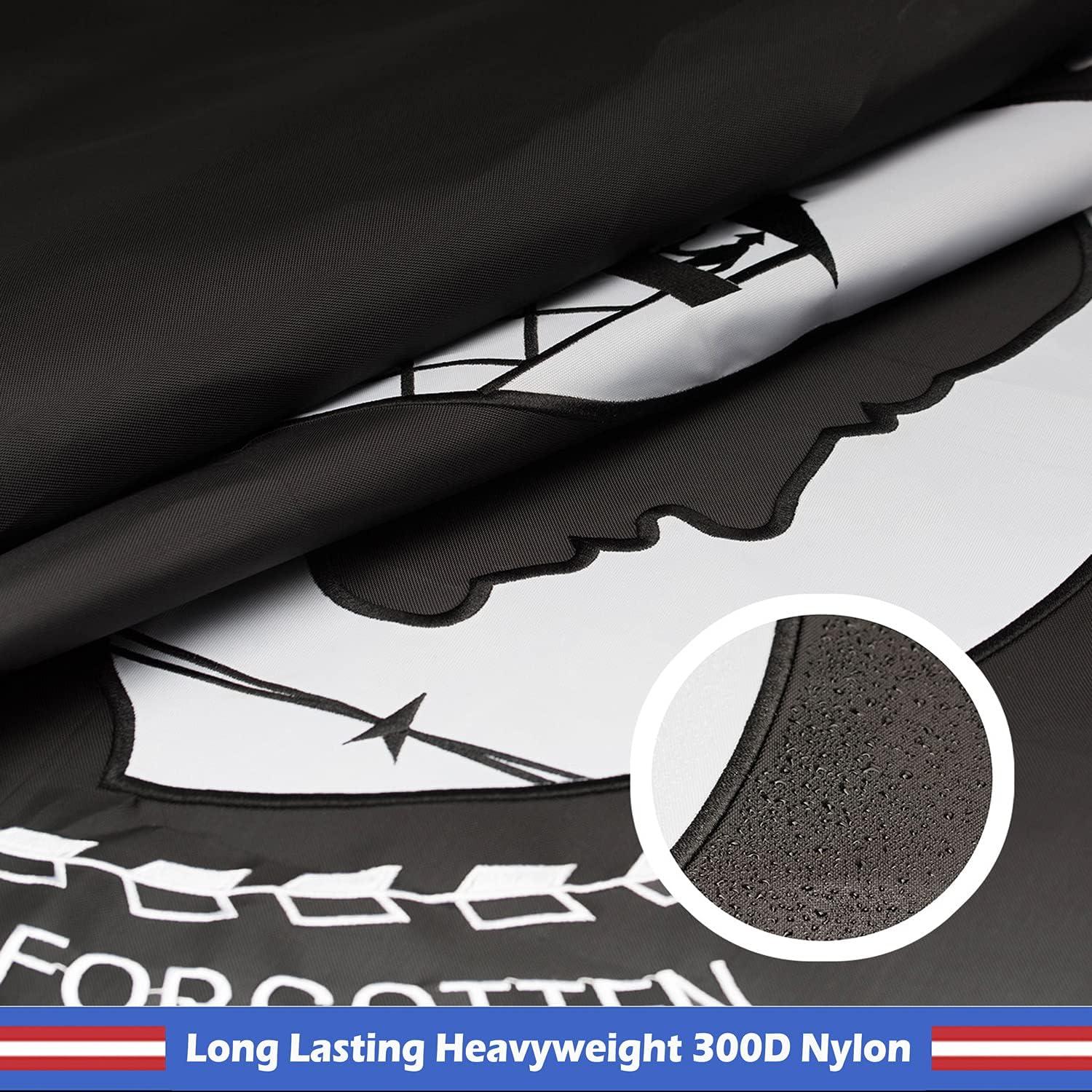 POW MIA 3x5 Nylon Flag - Double Sided and Embroidered - All Weather, Durable, Outdoor Nylon Flag - Front Line Flags