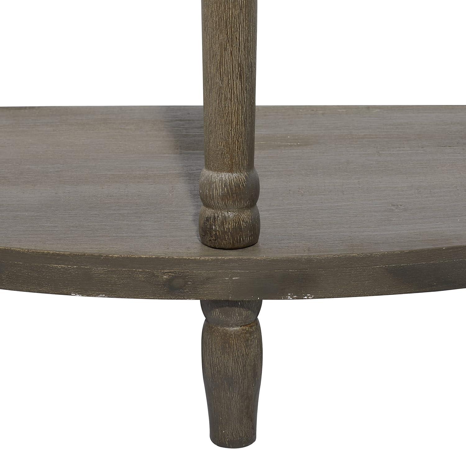 Traditional Half Round Side Table Beige - Olivia & May: Sturdy Iron Entryway Console with Shelf