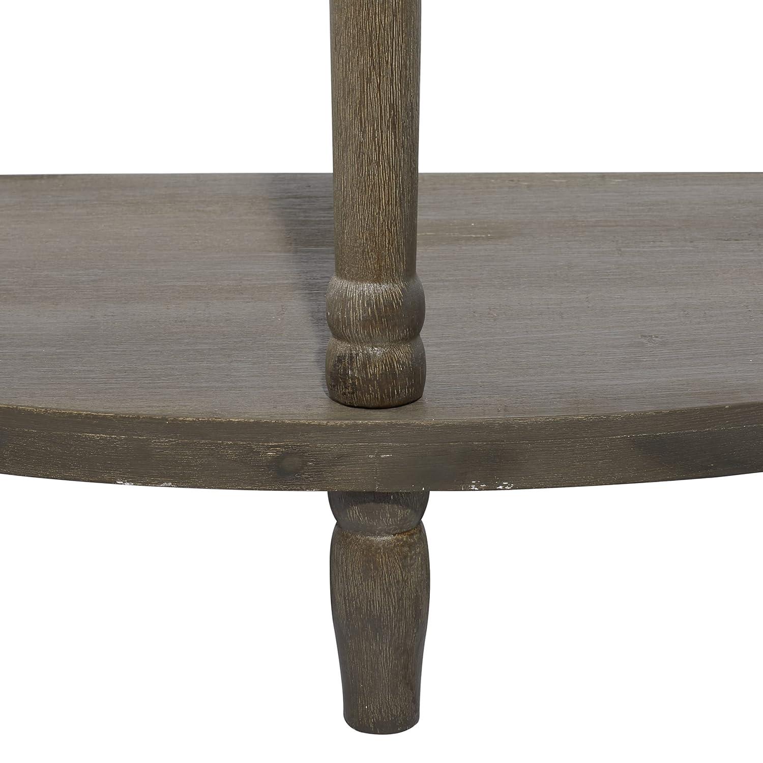 Traditional Half Round Side Table Beige - Olivia & May: Sturdy Iron Entryway Console with Shelf