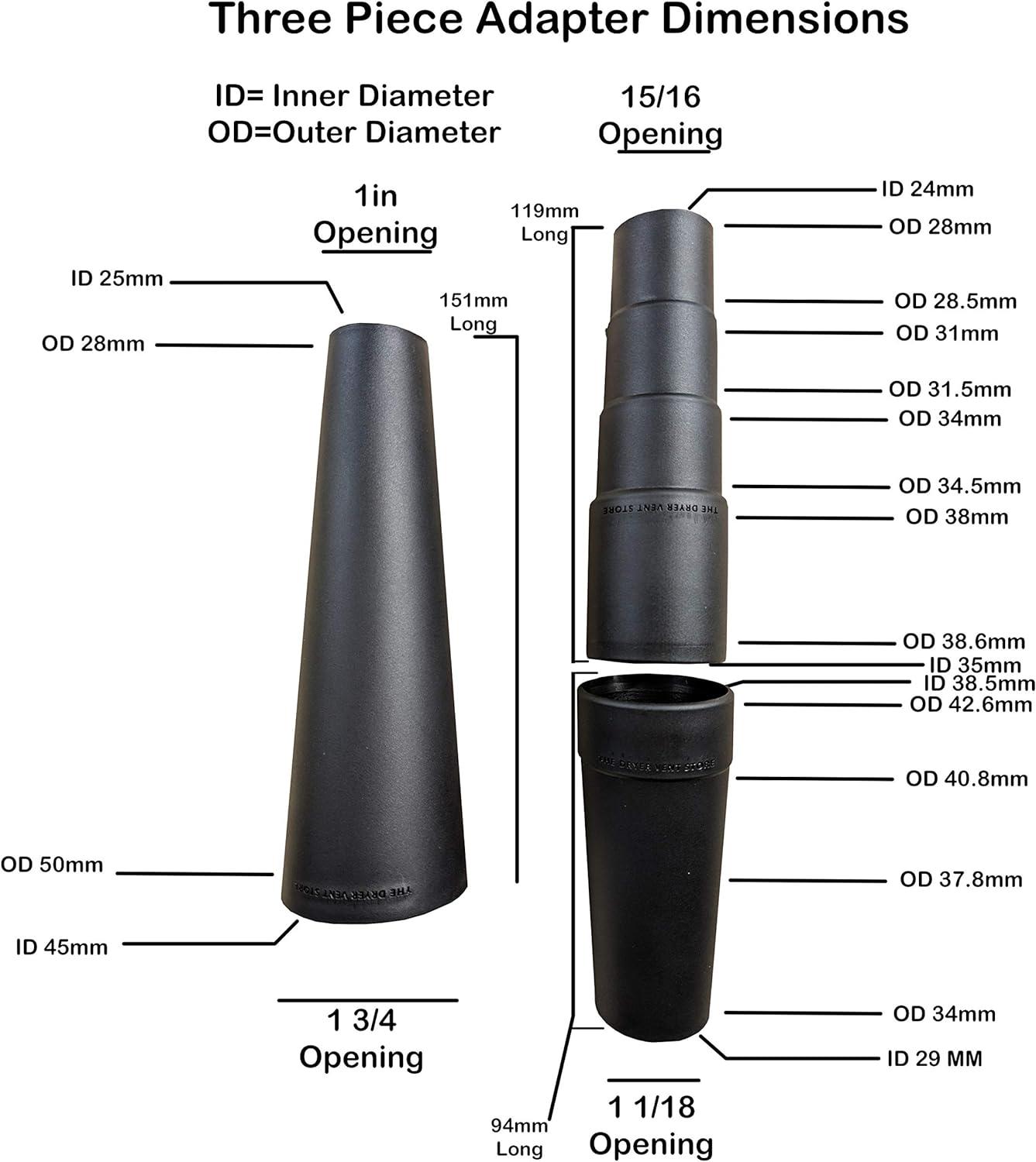 Vacuum Attachment for Dryer Vent, Crevice Cleaning Tool for Clothes Dryer with Lint Trap Brush and Flexible Hose. Duct Cleaner Kit. Designed by Dryer Vent Cleaning Technicians.