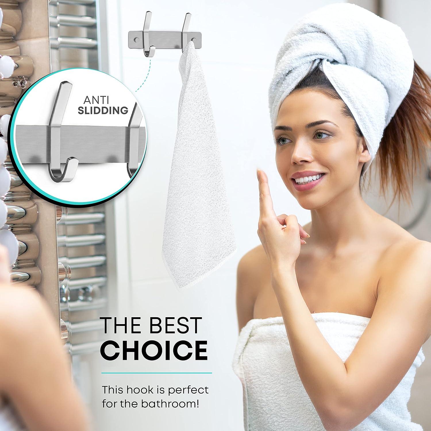 MAXAYA Coat Rack Wall Mount With 6 Double Hooks For Hang...