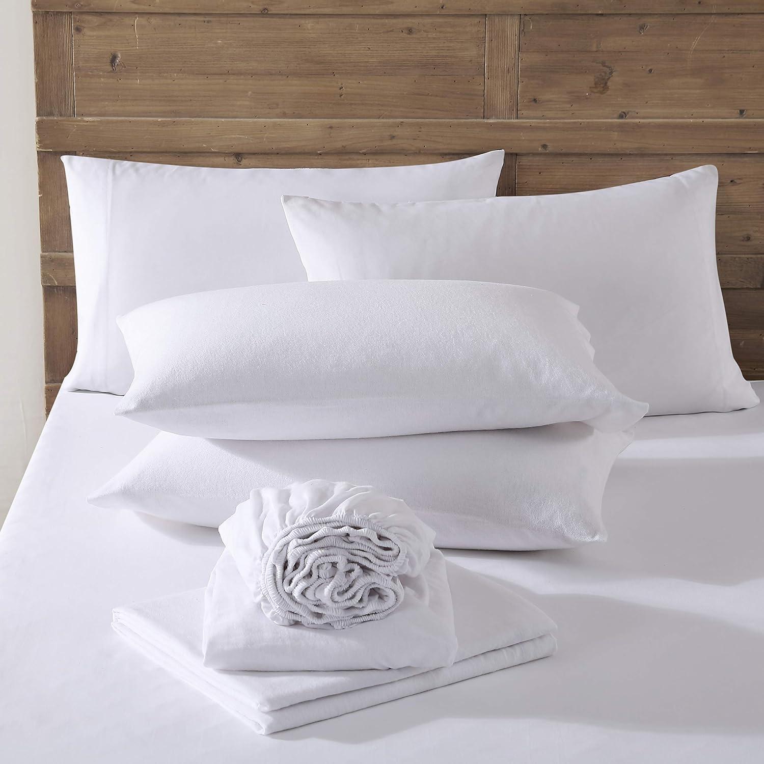 Twin Solid Flannel Sheet Set White - Eddie Bauer