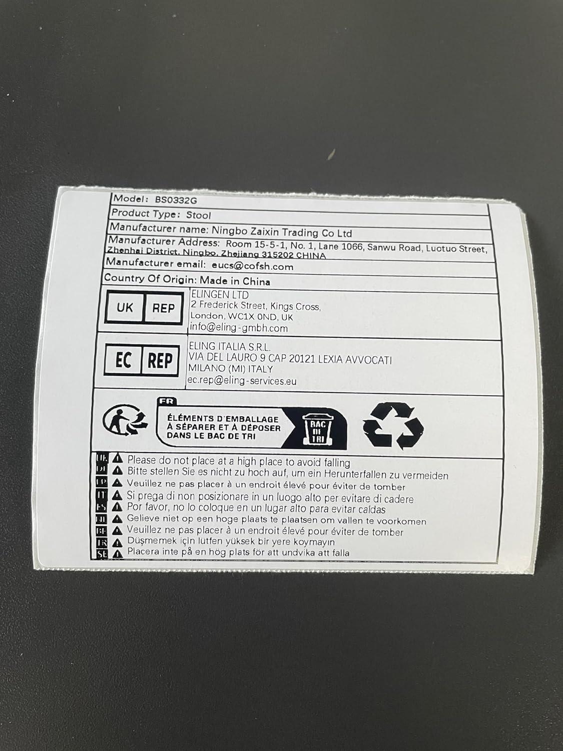 Round Rolling Stool with Footrest PU Leather Height Adjustable 360° Swivel Stool with Wheels Office Stool Chair Home Drafting Work Studio Shop SPA Salon Small (Grey)