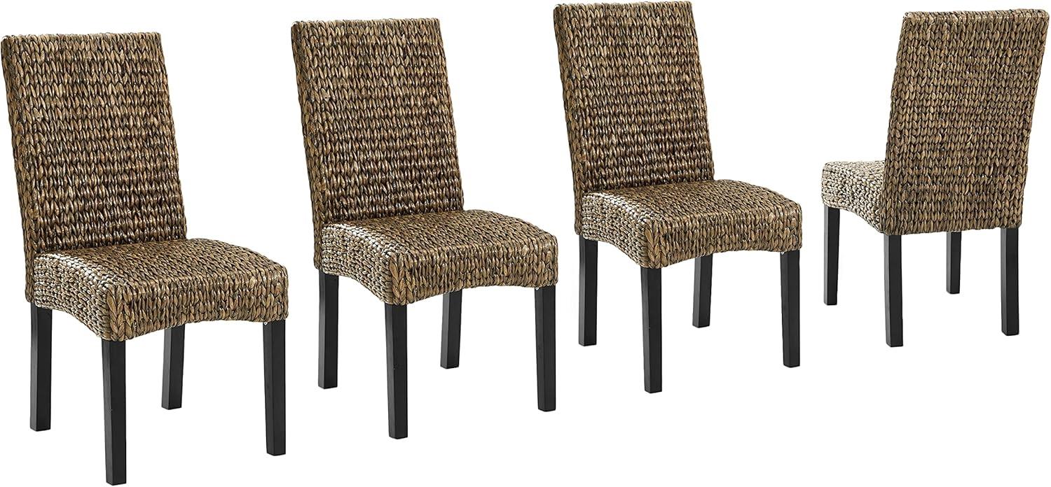 Edgewater High-Back Seagrass & Wood Dining Chair Set, Brown