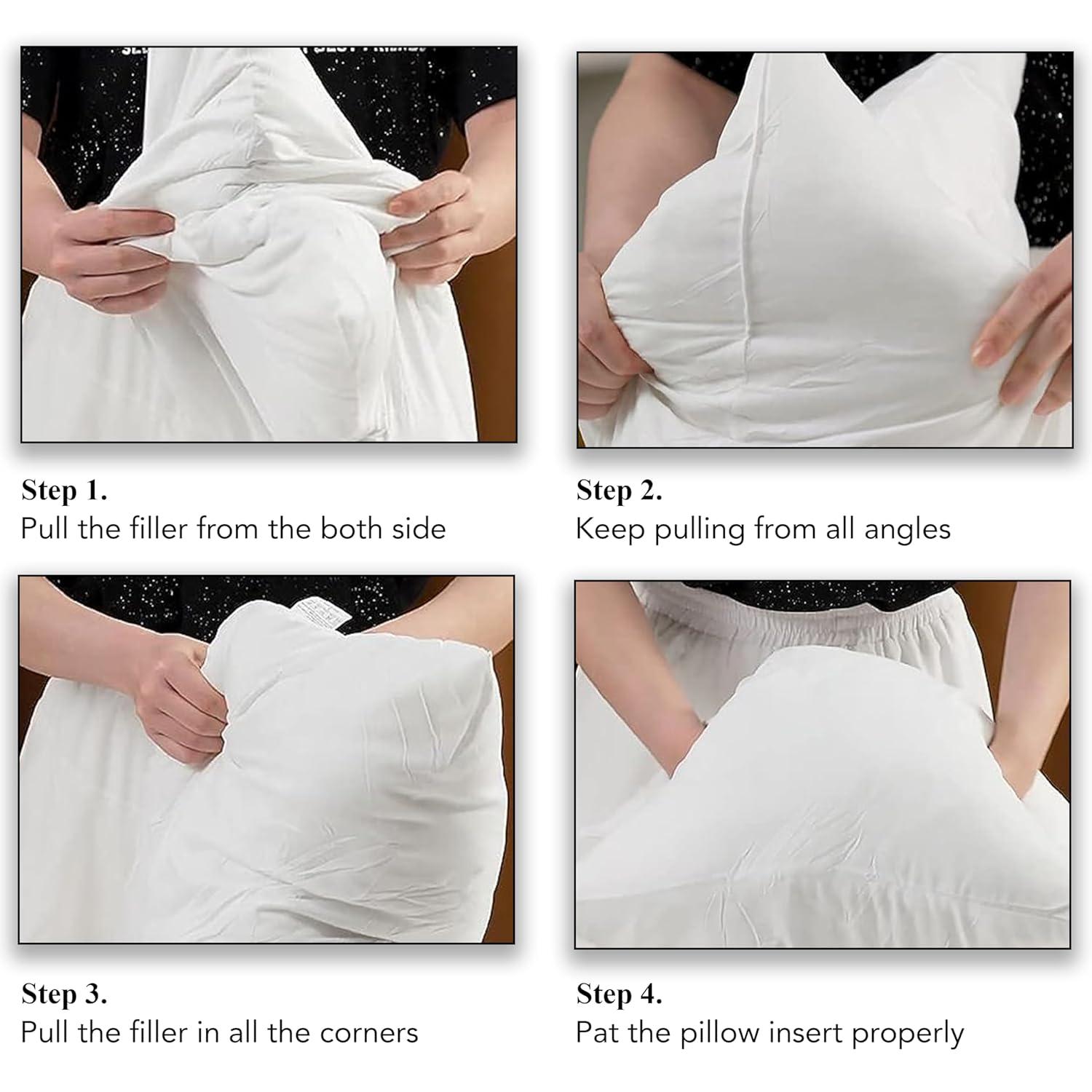 A1 Home Collections Throw Pillow Insert Hypoallergenic Down Alternative Extra Filled, (Pack of 2), Square, 16x16 Inches Bed and Couch Pillows - Indoor Decorative Pillows, White