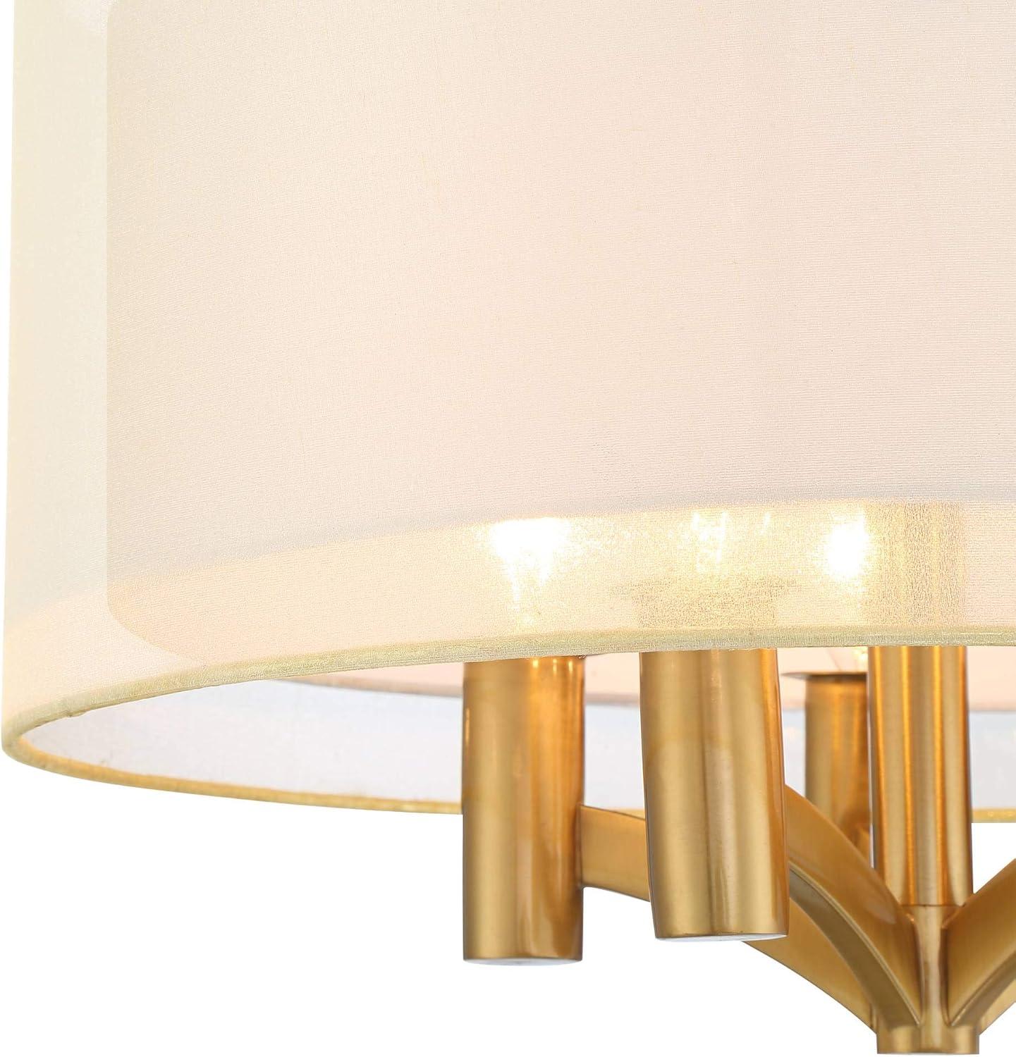 Possini Euro Design Caliari Modern Ceiling Light Semi Flush Mount Fixture 18" Wide Warm Brass Double Drum Shade for Bedroom Kitchen Hallway Bathroom