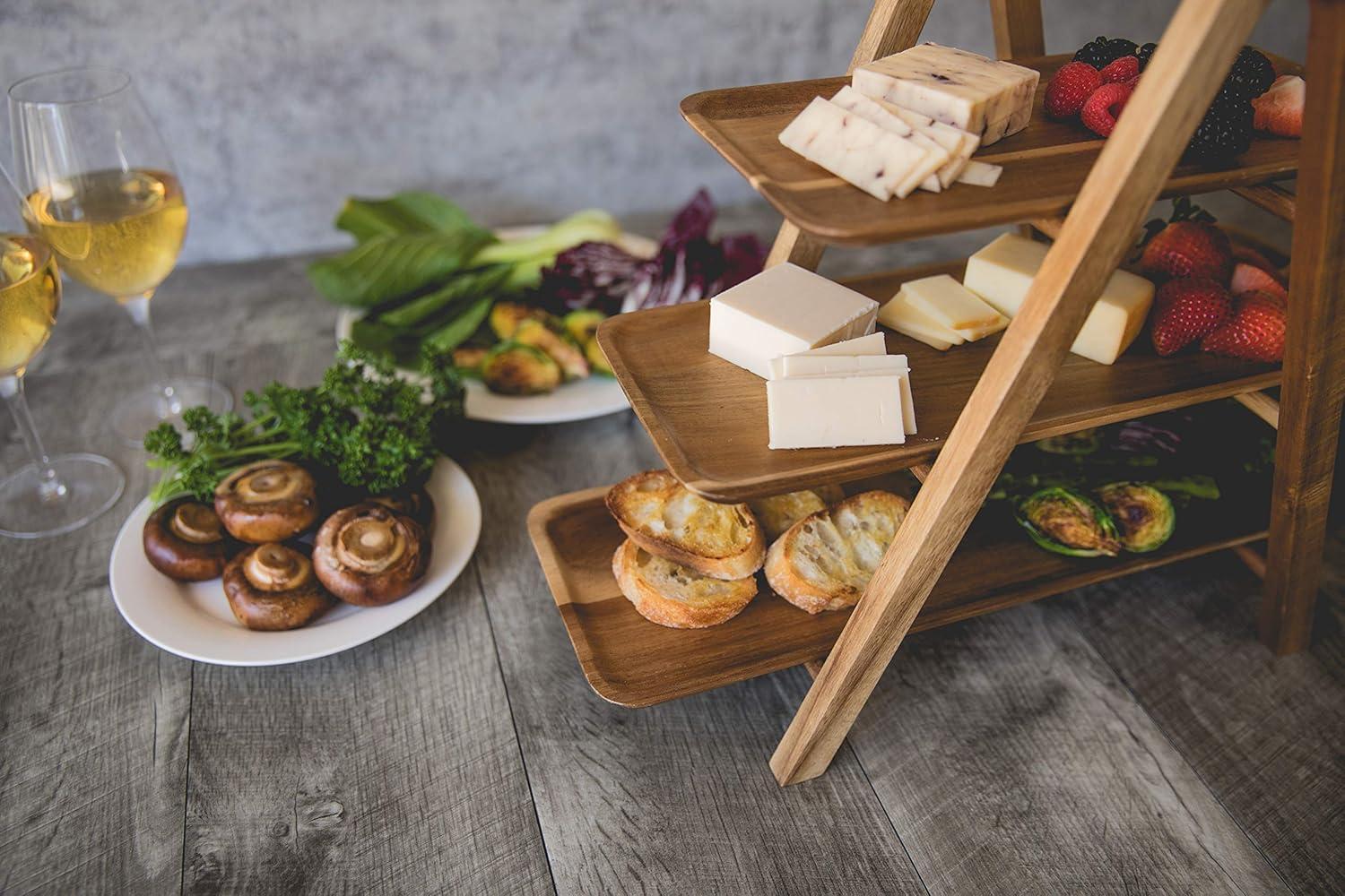 Union Rustic 3 Tiered Serving Tray - Charcuterie Boards - Wood Serving Platters Austyn