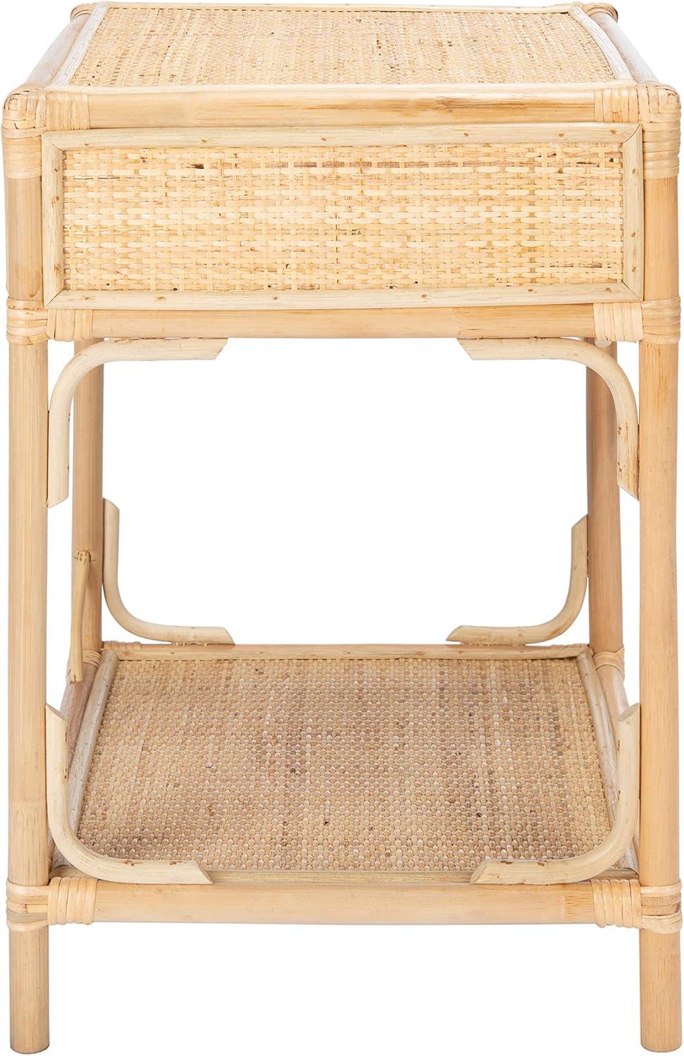 Roya 1 Drawer 1 Shelf Nightstand - Natural - Safavieh.