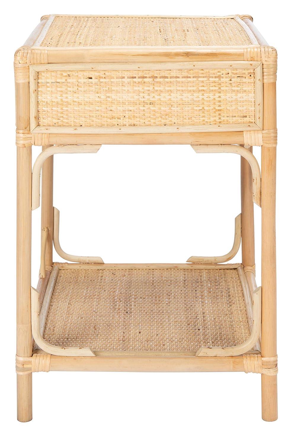 Roya 1 Drawer 1 Shelf Nightstand - Natural - Safavieh.