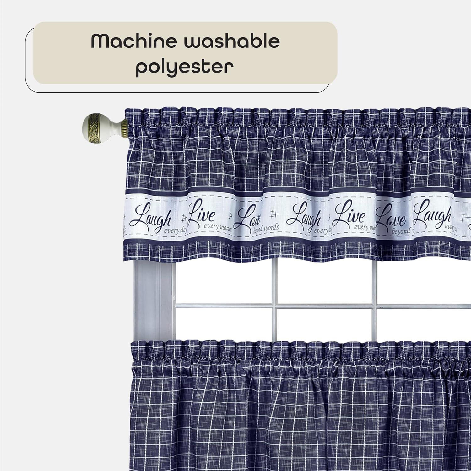 Achim Live, Love, Laugh Window Curtain Tier Pair and Valance Set