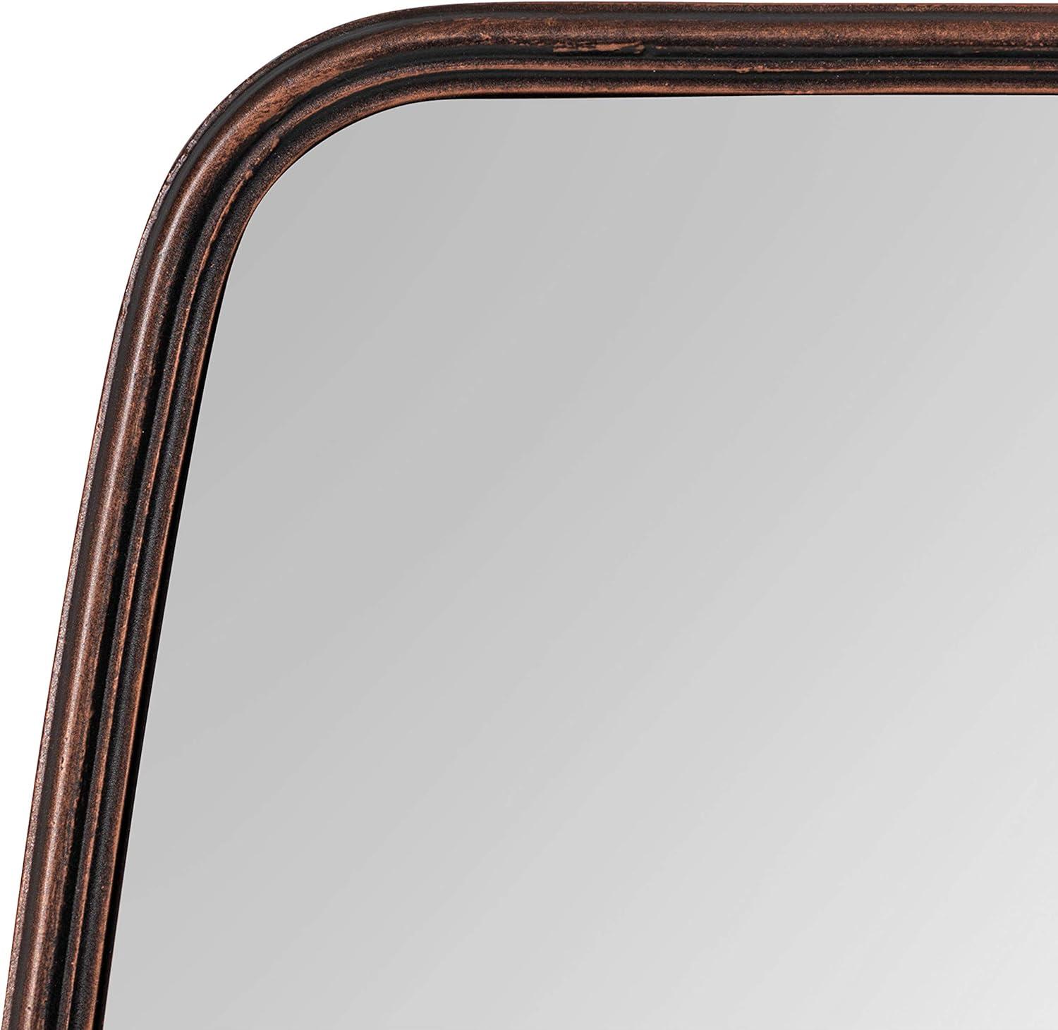 Kate and Laurel Caskill Modern Barrel Mirror, 20 x 32, Bronze, Rounded Rectangle Mirror for Wall