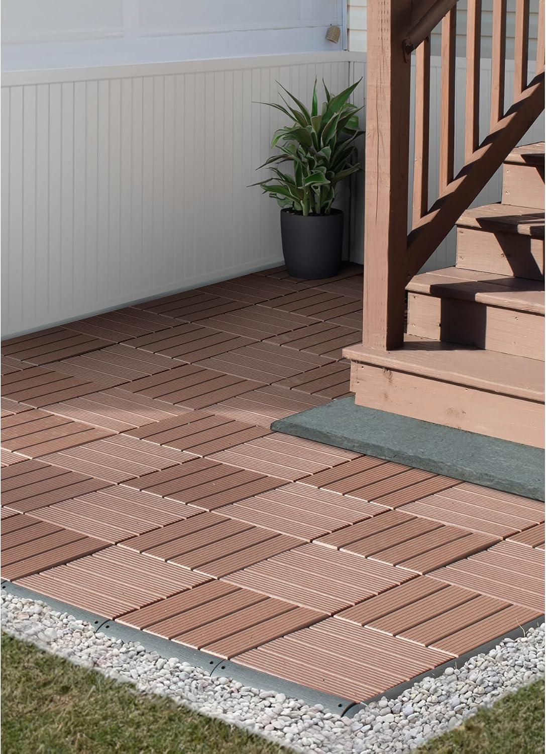 36.75'' L x 36.75'' W Plastic Interlocking Deck Tile