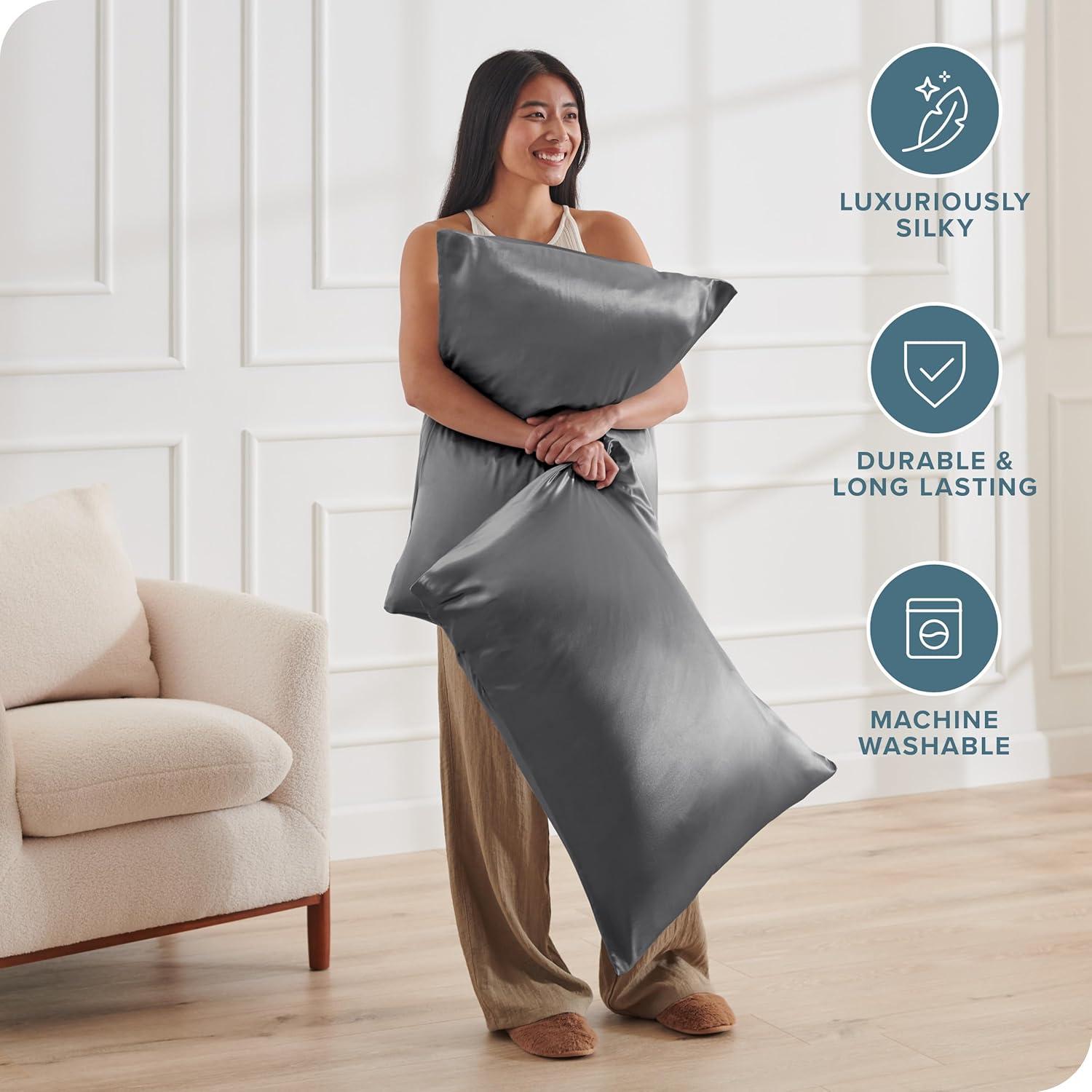 Bare Home 100% Mulberry Silk Pillowcase Envelope Closure