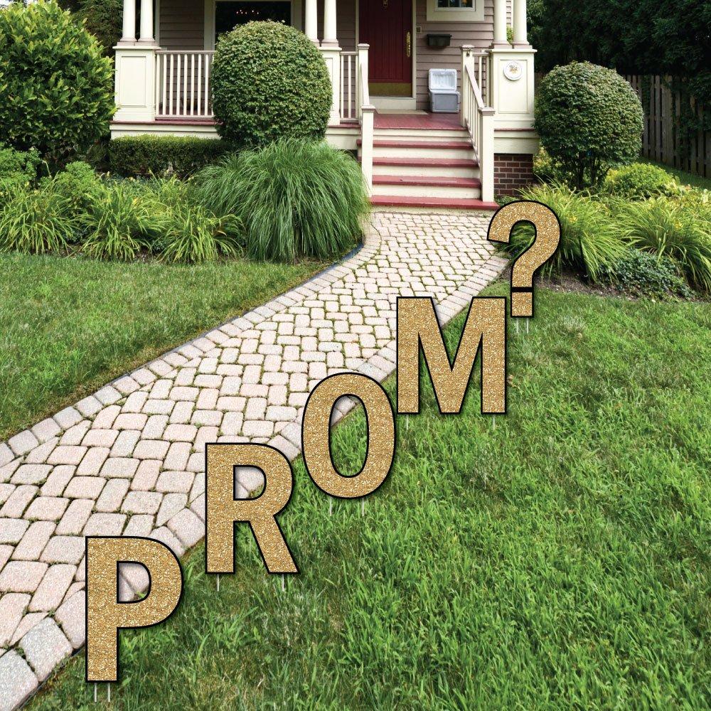 Big Dot of Happiness Promposal - Yard Sign Outdoor Lawn Decorations - Prom Proposal Yard Signs - Prom?