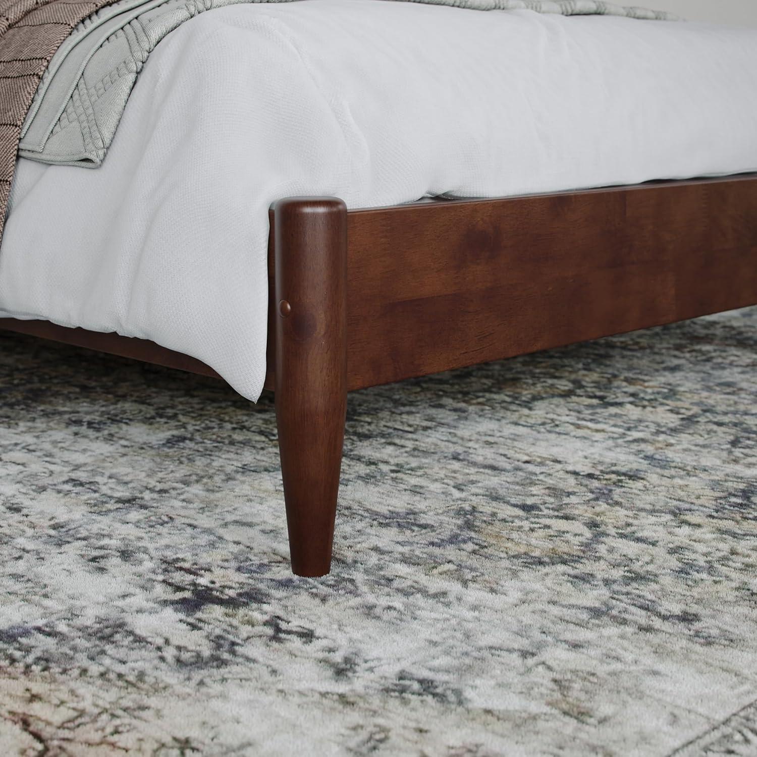 AFI Aria Queen Modern Solid Wood Low Profile Platform Bed, Walnut