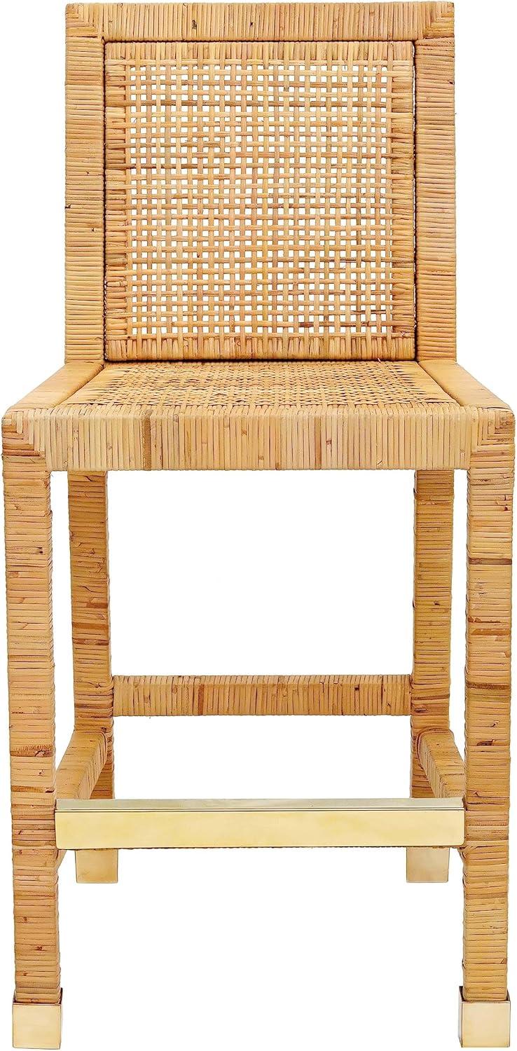 Amara Natural Rattan Veneer Counter Stool