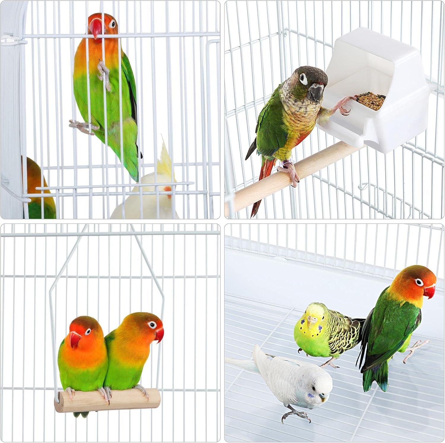 Yaheetech Open Top Metal Bird Cage Large Rolling Parrot Cage With Stand