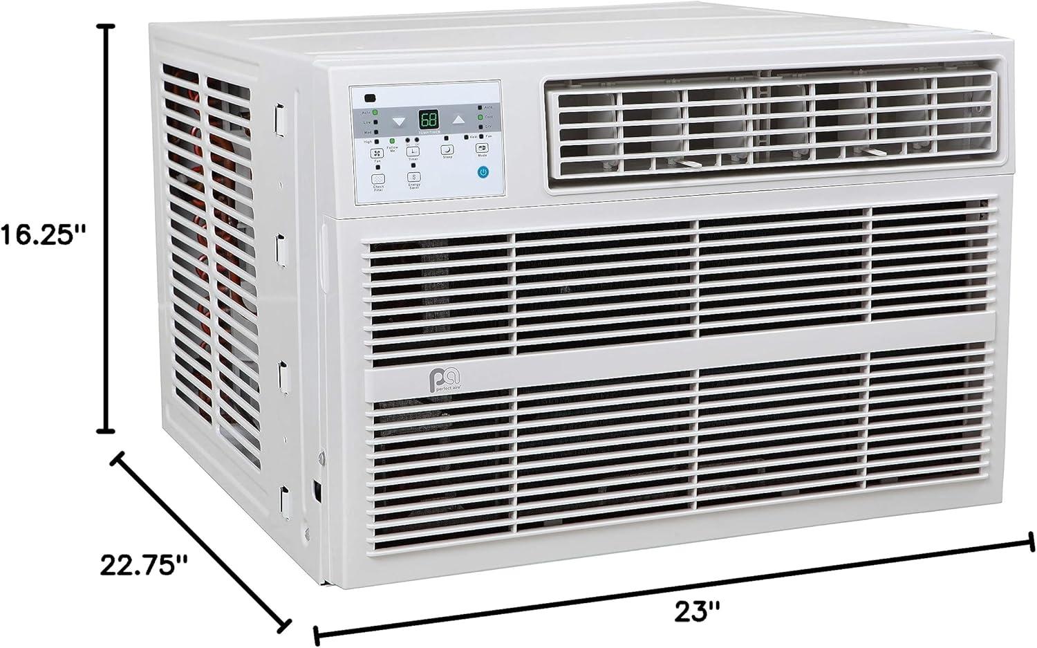 Perfect Aire 12000 BTU Window Air Conditioner for 550 Square Feet with Heater and Remote Included