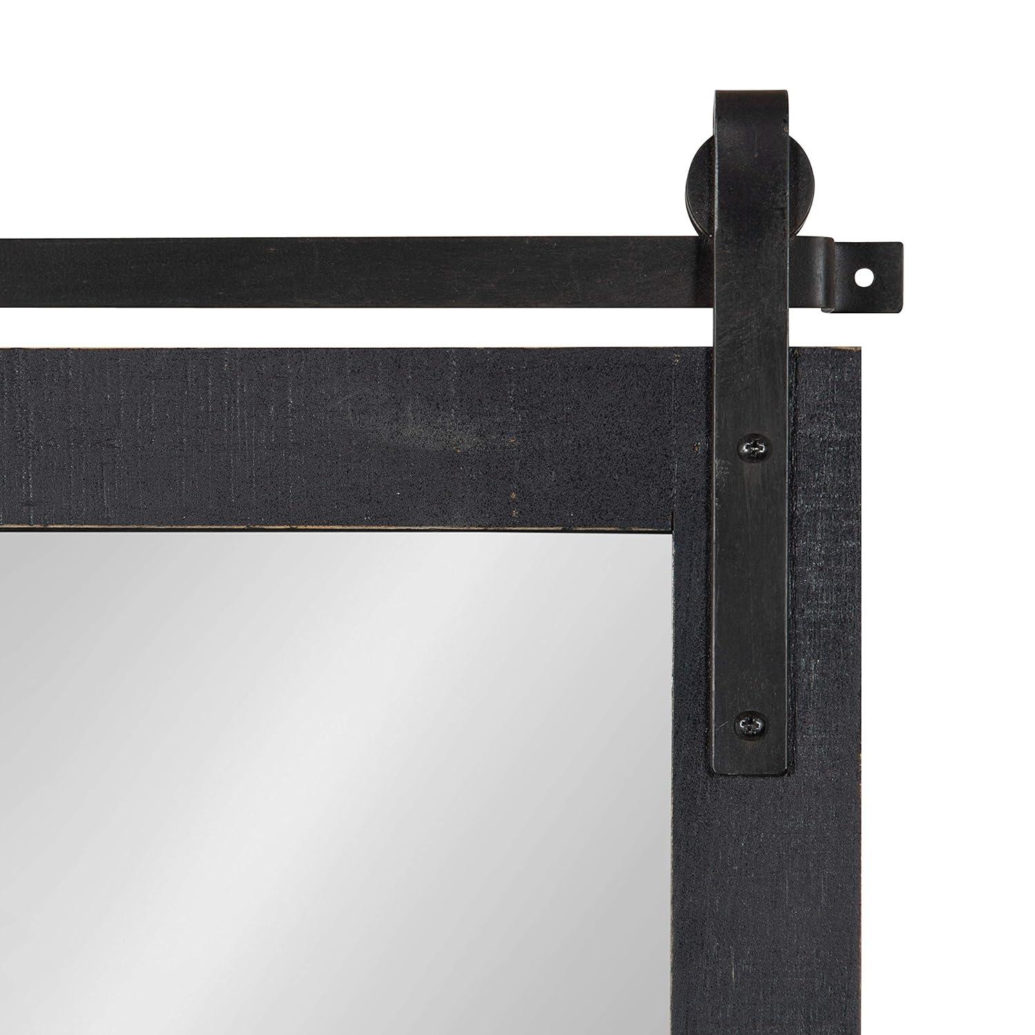 18" x 28" Cates Functional Wall Mirror Black - Kate & Laurel All Things Decor: Rustic Farmhouse, Wooden Frame, No Assembly Required