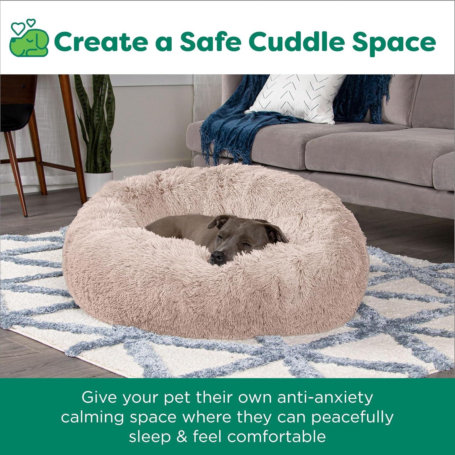 Calming Cuddler Long Fur Donut Bed