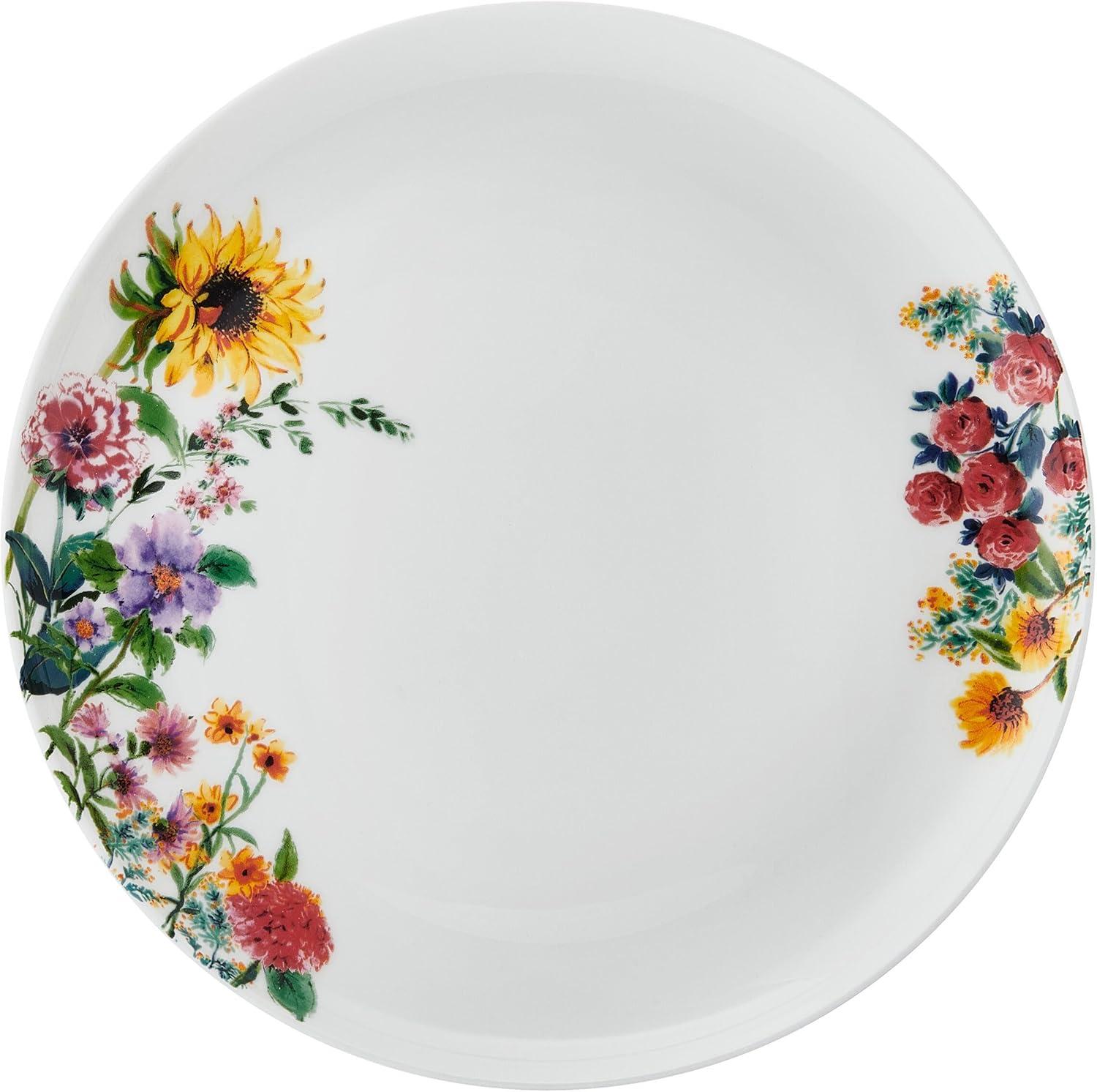 Garden of Petals Floral Porcelain 12-Piece Dinnerware Set, Service for 4