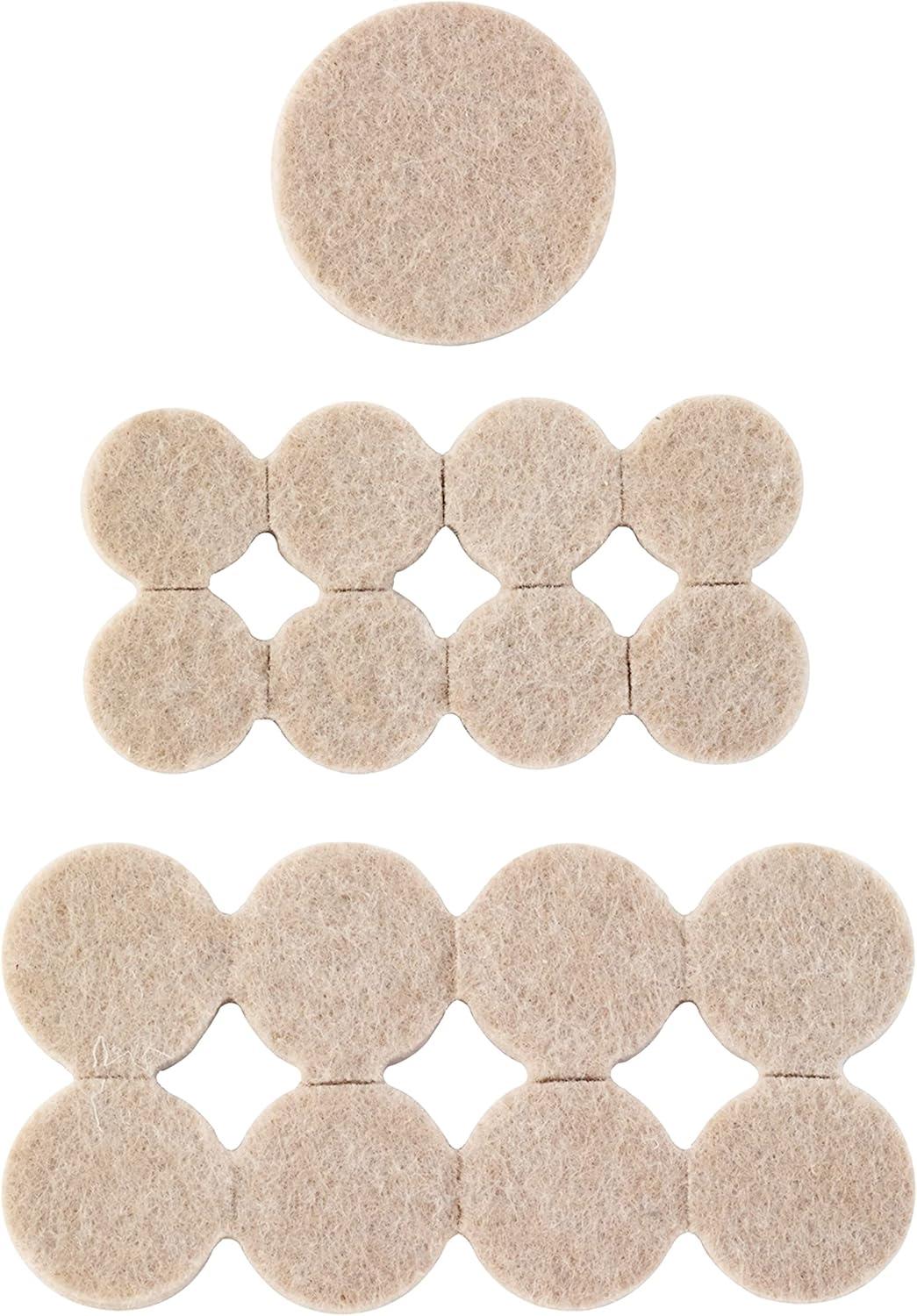 Scotch Round Felt Pads Value Pack, Beige, Furniture Bumpers, 36 Assorted Pack