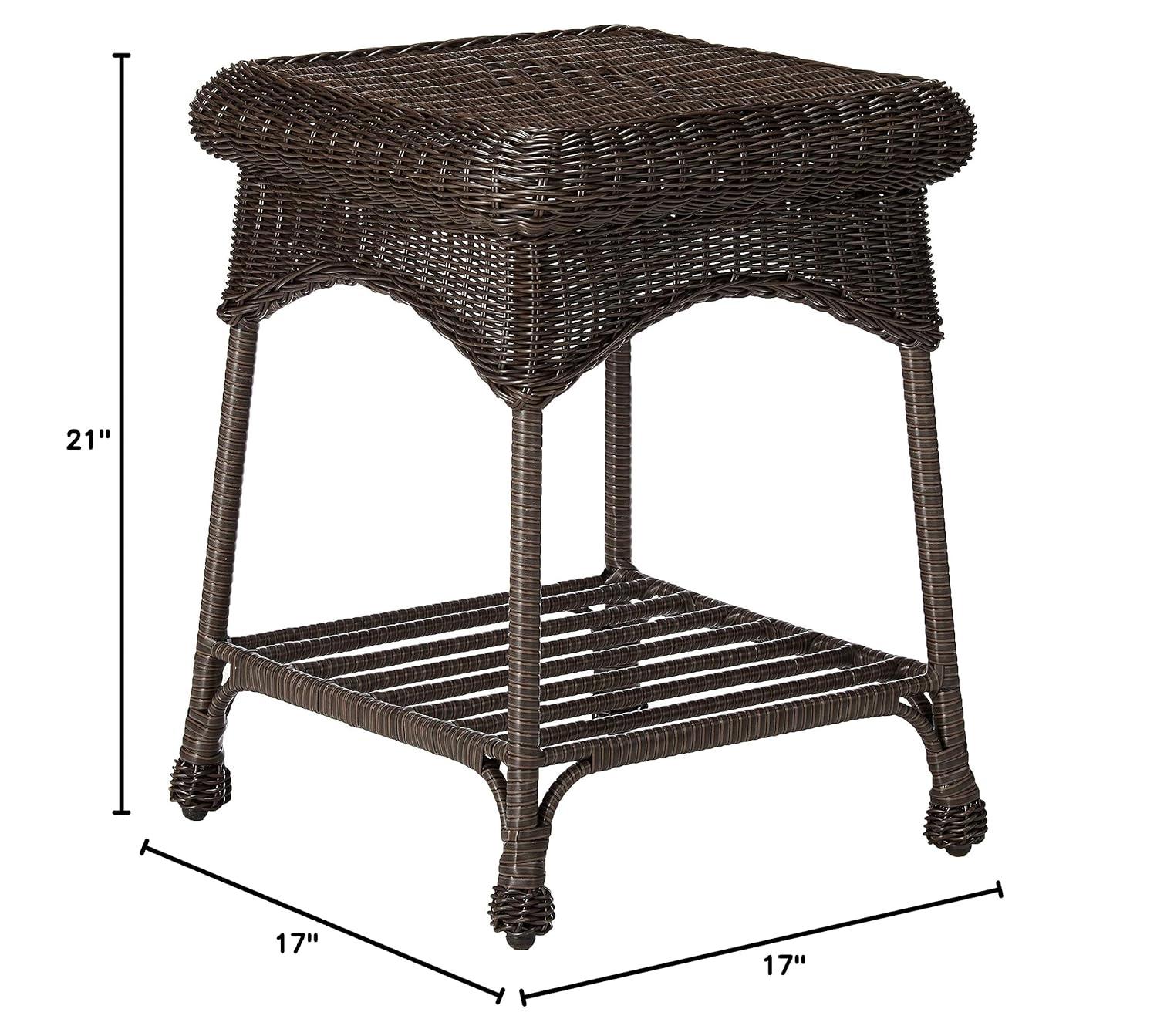 Wicker Lane  Outdoor Espresso Wicker Patio Furniture End Table