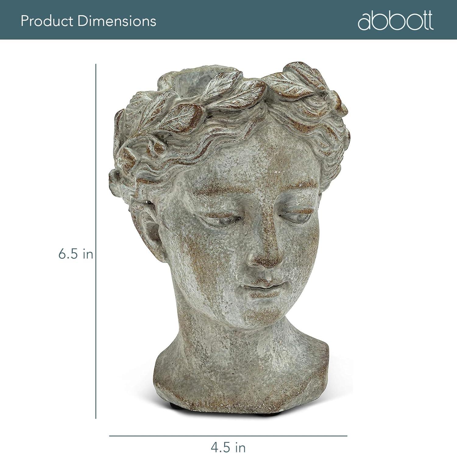 Grecian Woman Head Cement Planter for Indoor and Outdoor Use