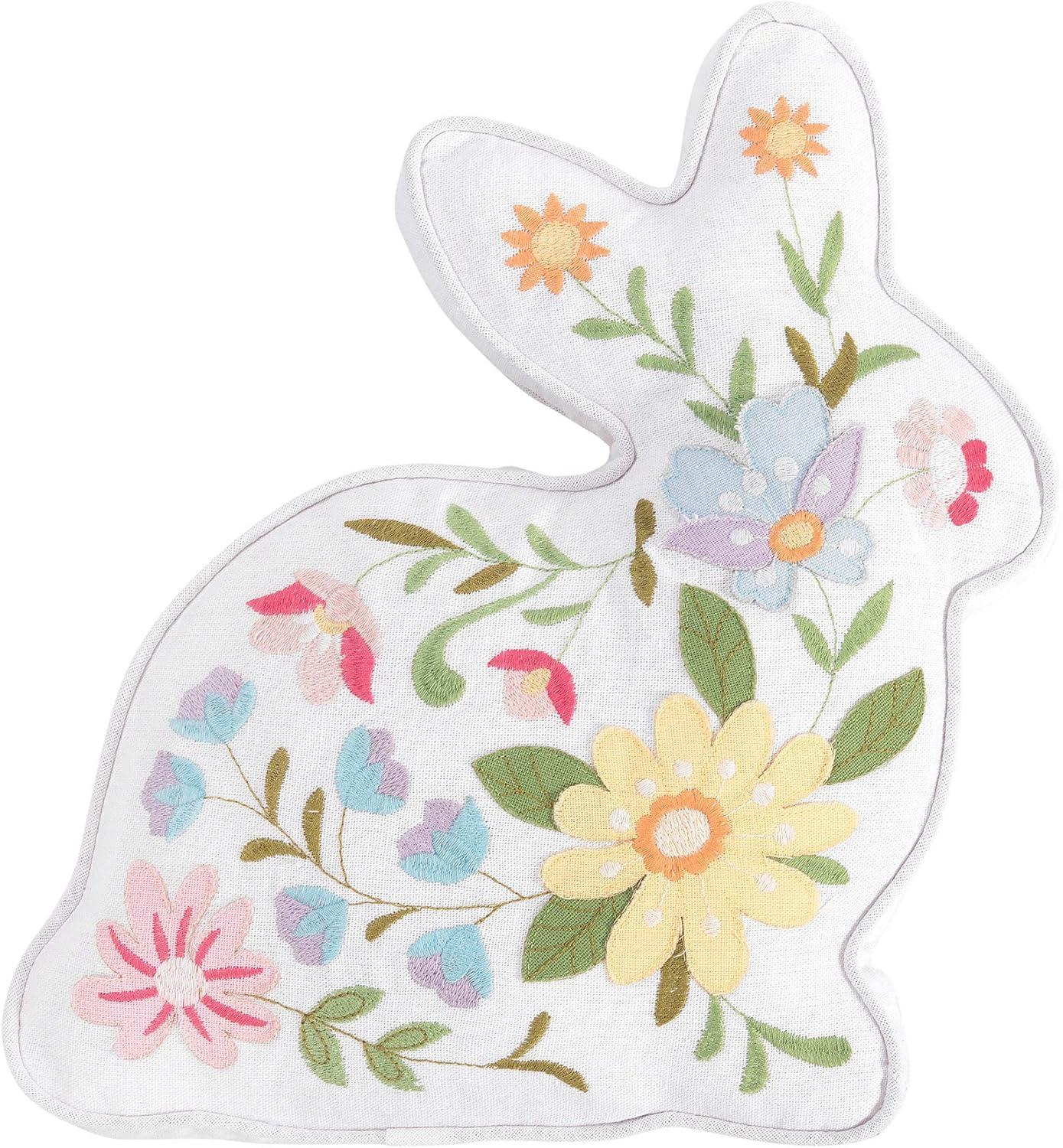C&F Home 14" Floral Easter Bunny Spring Shaped Throw Pillow