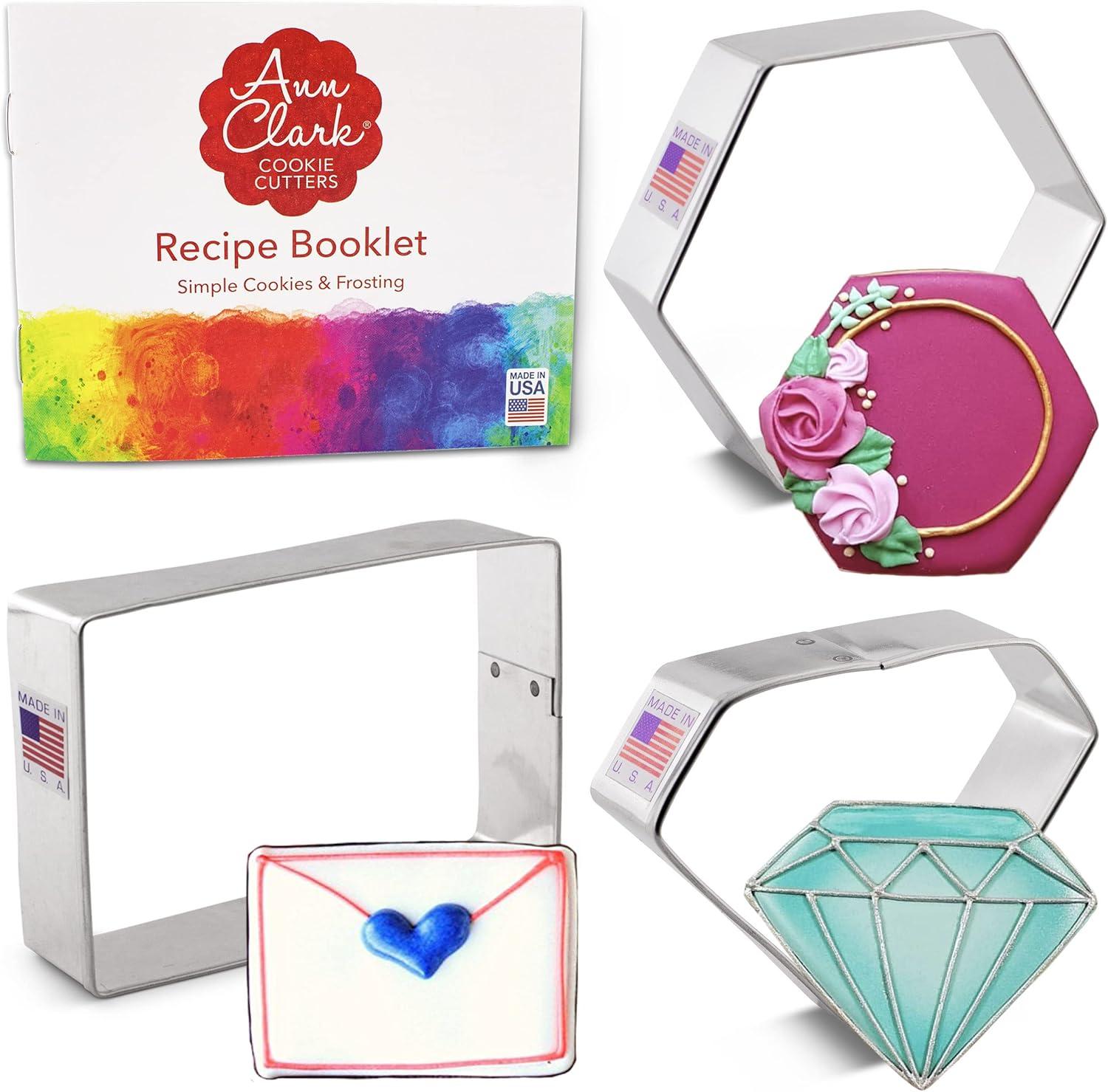 Ann Clark 3-Piece Polished Metal Geometric Cookie Cutter Set