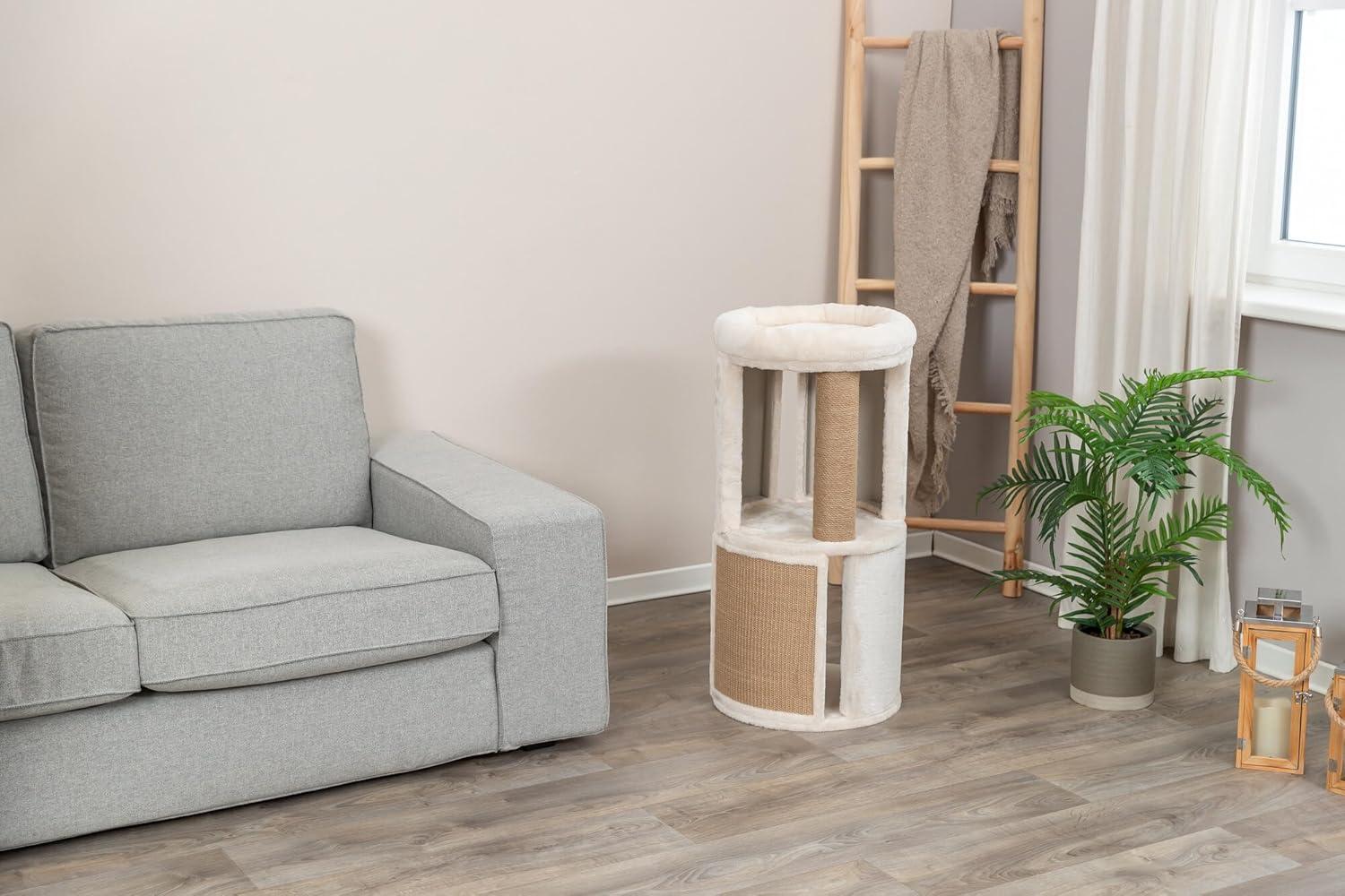 TRIXIE TRIXIE Giorgia 32-in Cat Tower, Combo Plush & Sisal Covered Surfaces, Scratching Posts, Indoor Cat Condo with Padded Bed