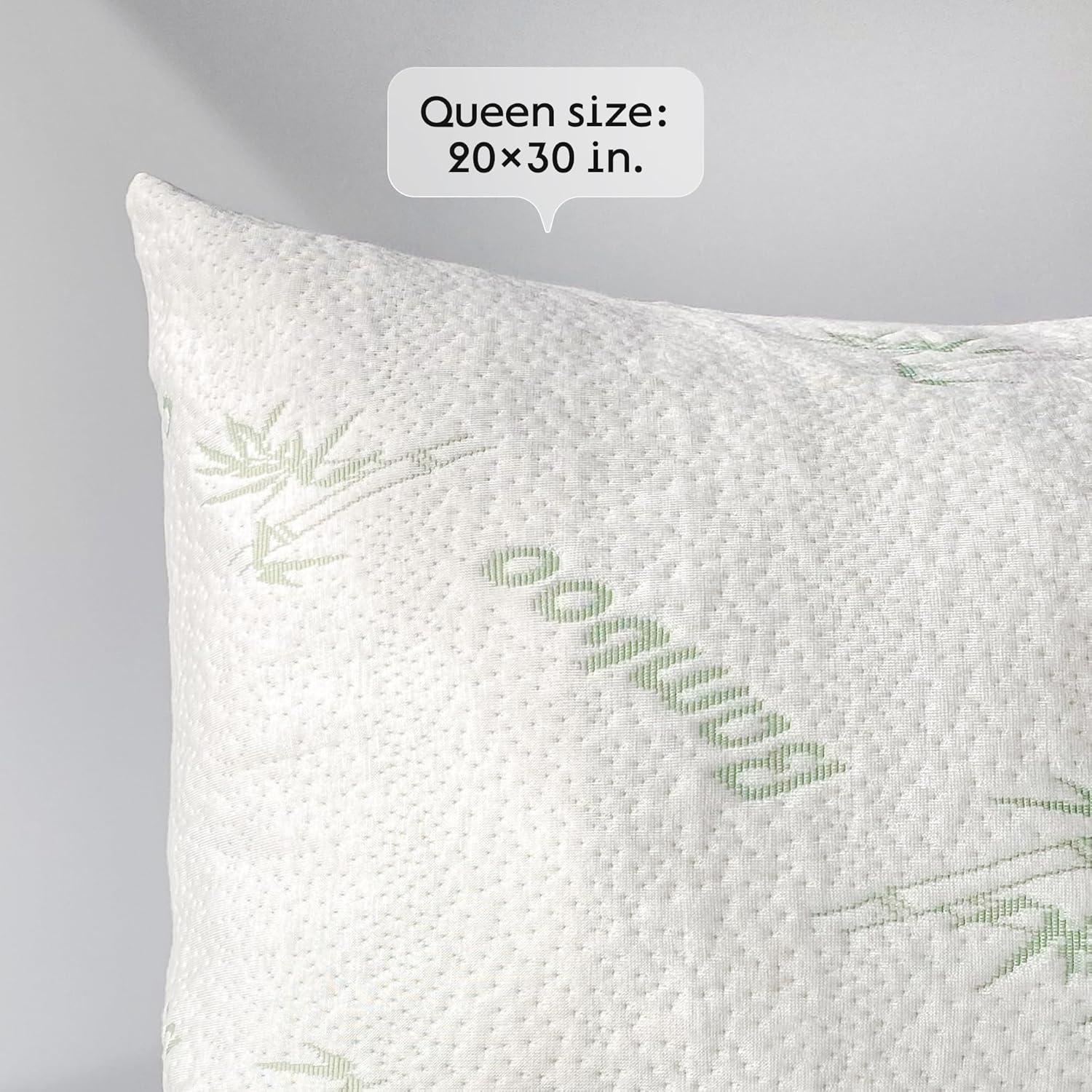 Niagara Sleep Solution Super Soft Bamboo Cooling Pillow Protectors Queen 2 PackPair Zippered Case, Guaranteed Noiseless Pad, Ultra Plush Absorbent Encasement (Queen 2 Pack 20x30)