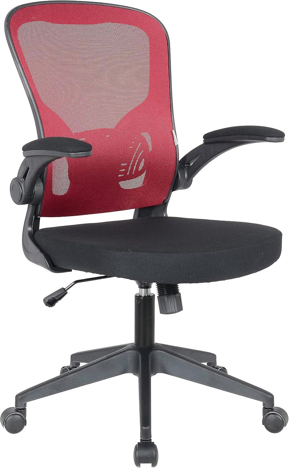LeisureMod Newton Single Ergonomic Mesh Lumbar Support Adjustable Height Swivel Office Chair