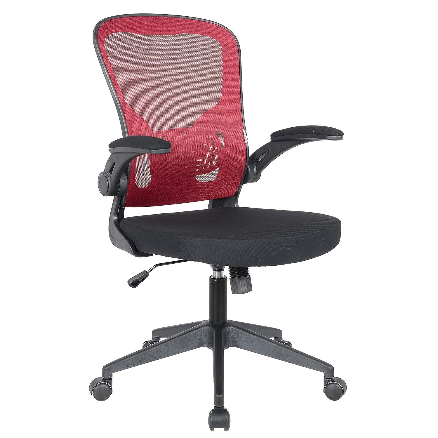 LeisureMod Newton Single Ergonomic Mesh Lumbar Support Adjustable Height Swivel Office Chair