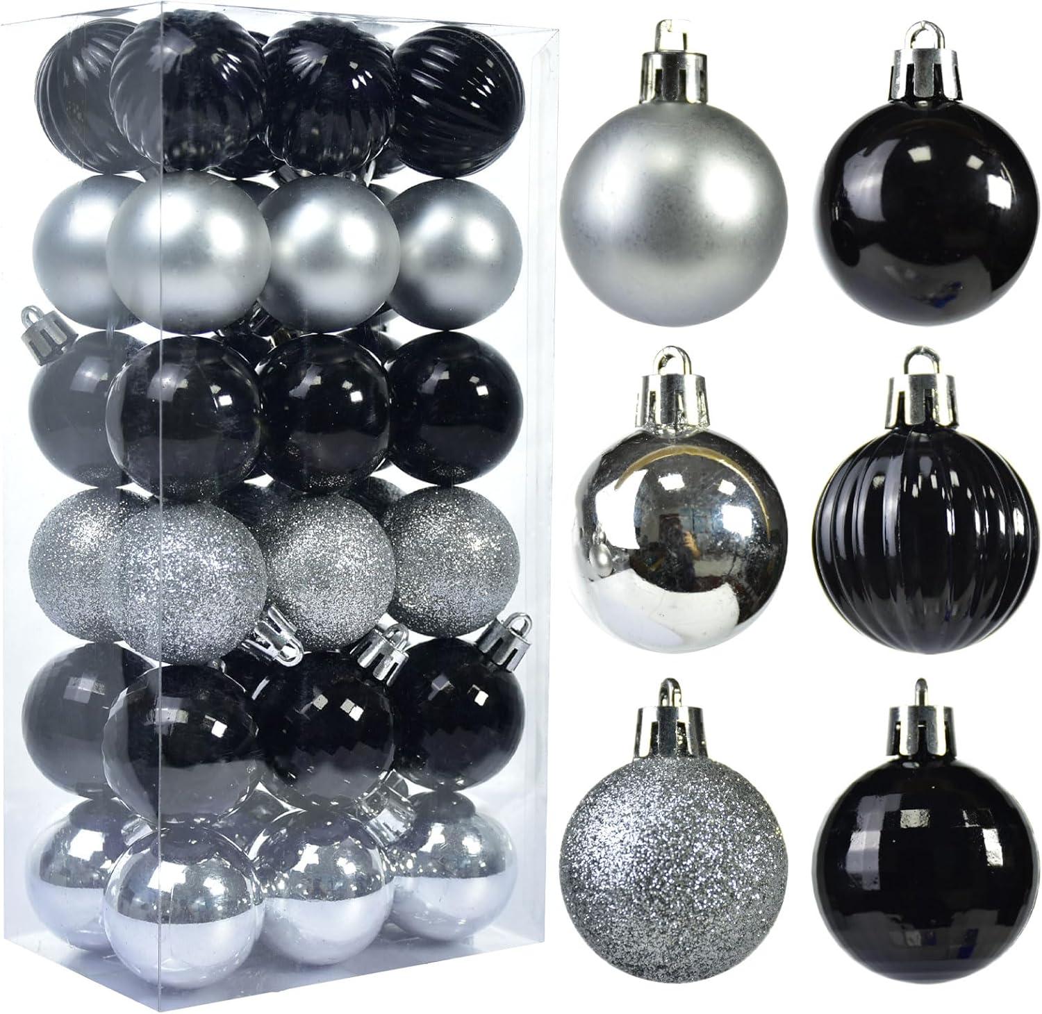 Hxoliqit,36Pcs Christmas Ornaments For Xmas Tree Plastic Mini Shatterproof Hanging Kit Wedding Party,Blue,Wreaths For Front Door