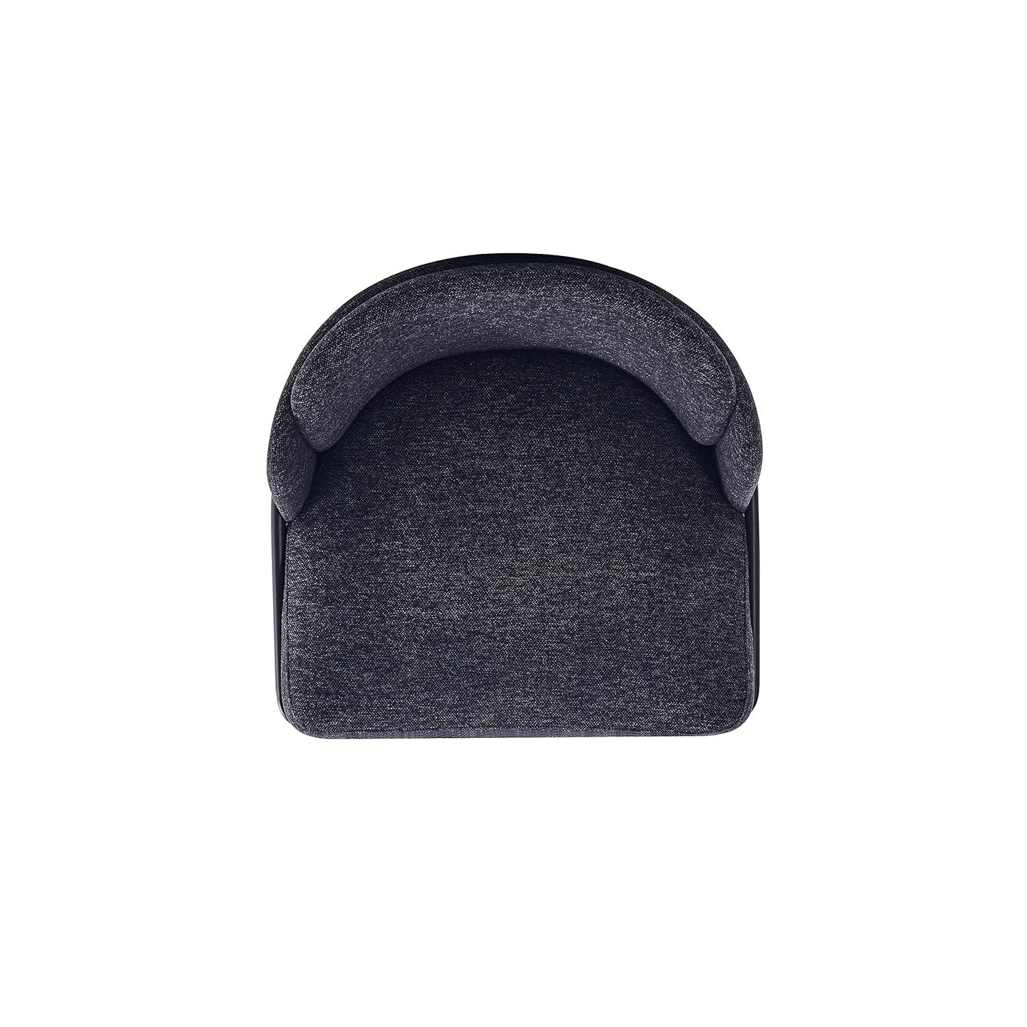 Manhattan Comfort Flor Dining Chair with Metal Legs, Upholstered in Twill Weave Fabric, Padded Cushions, Ergonomic Winged Back Design, Gold Metal Accents, Fully Assembled, 2 Piece Set, Black