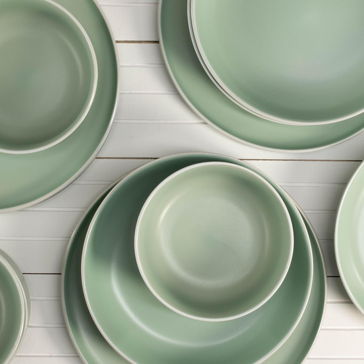 Gibson Home Canyon Crest 12-Piece Stackable Matte Melamine Dinnerware Set