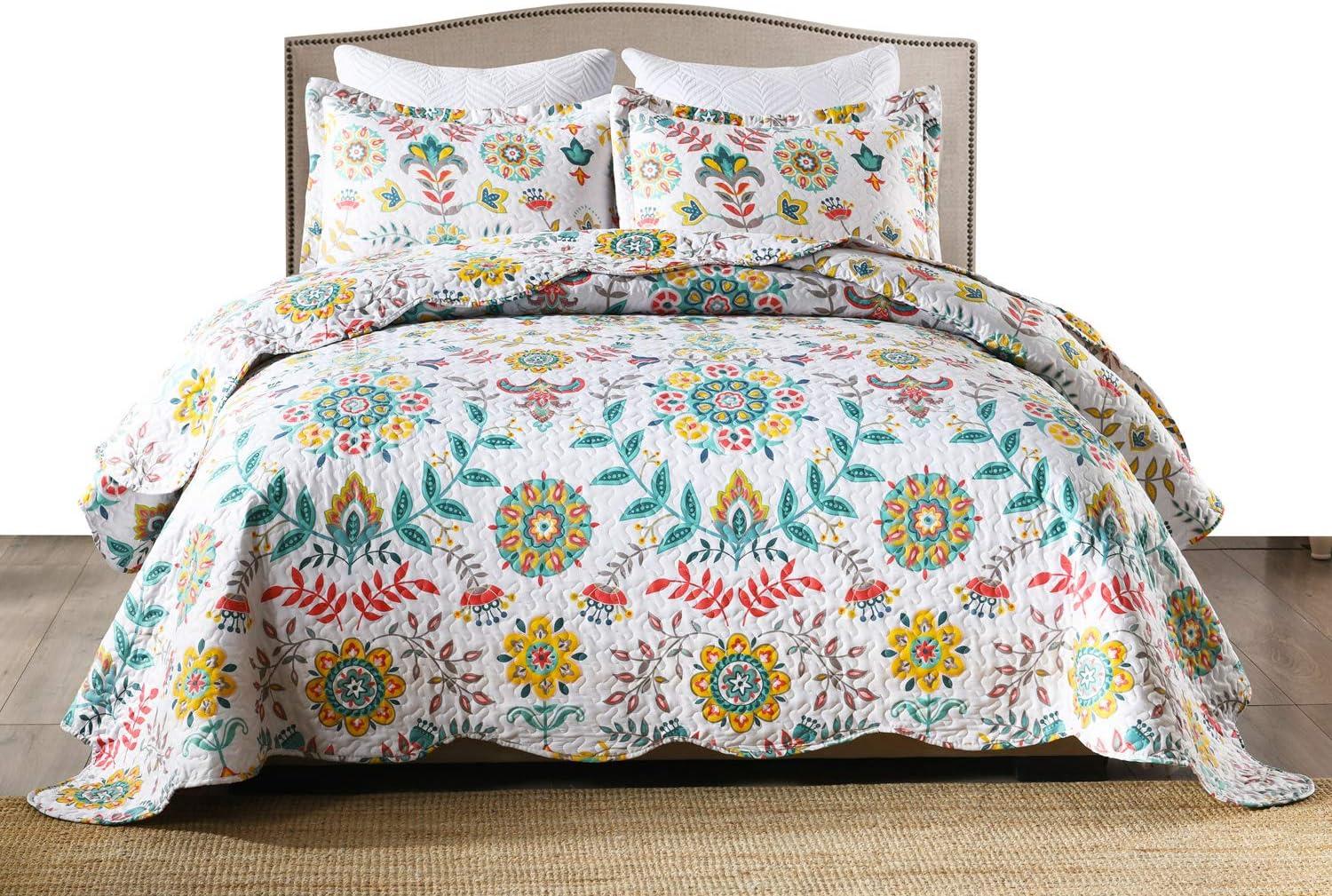 Bohemian Floral Quilt Set