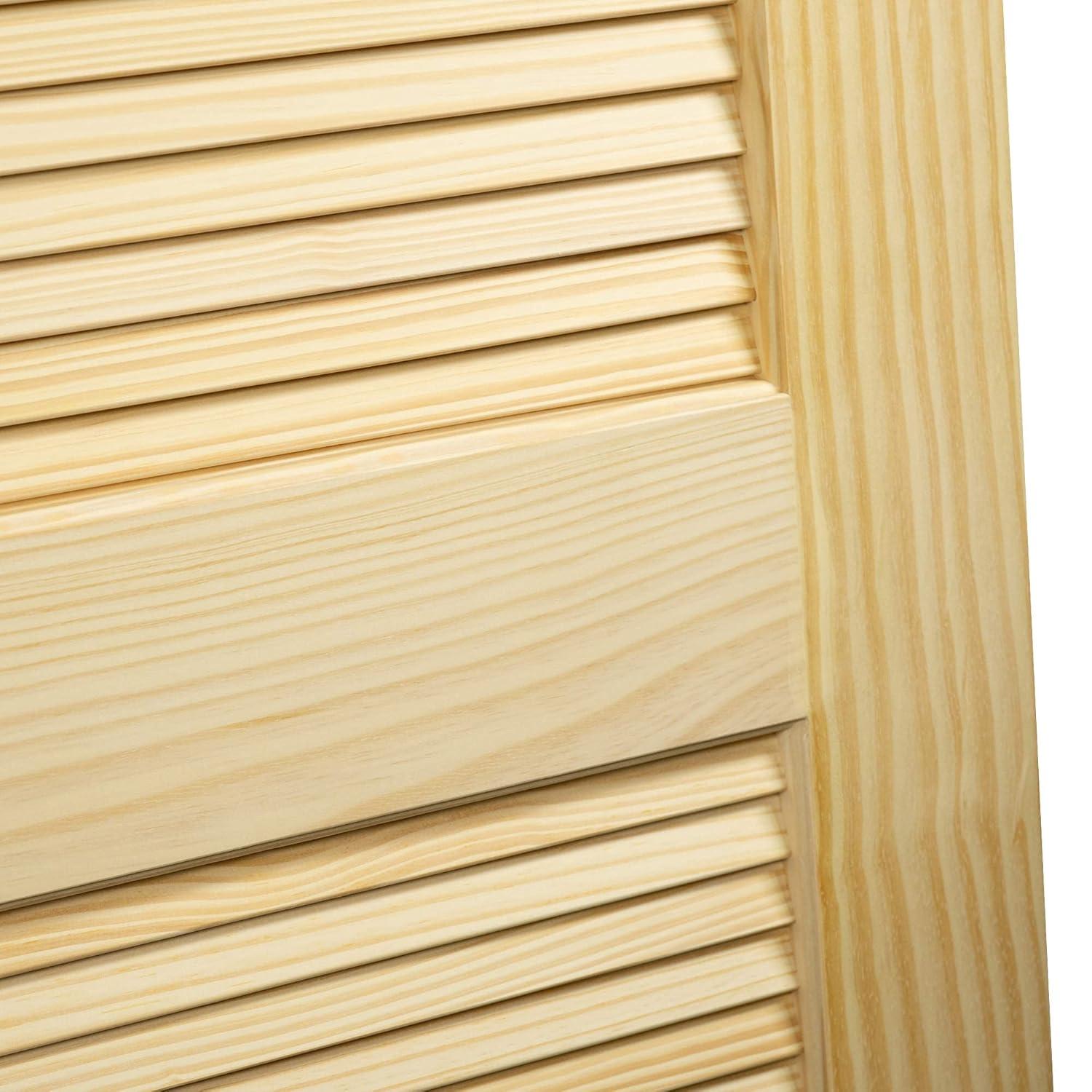 Kimberly Bay Louvered Solid Wood Unfinished Slab Standard Door