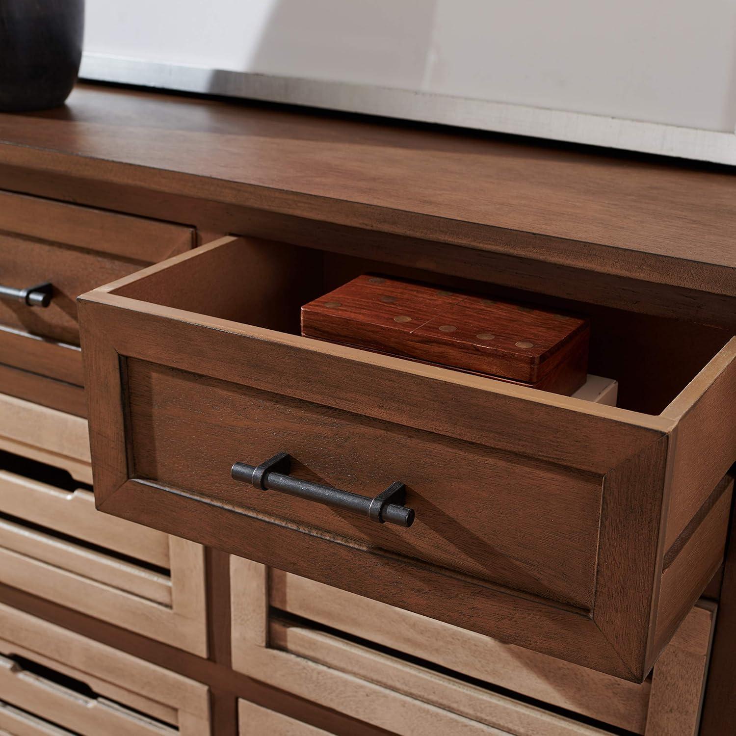 Briar Brown and Sand 6-Drawer Farmhouse Storage Chest