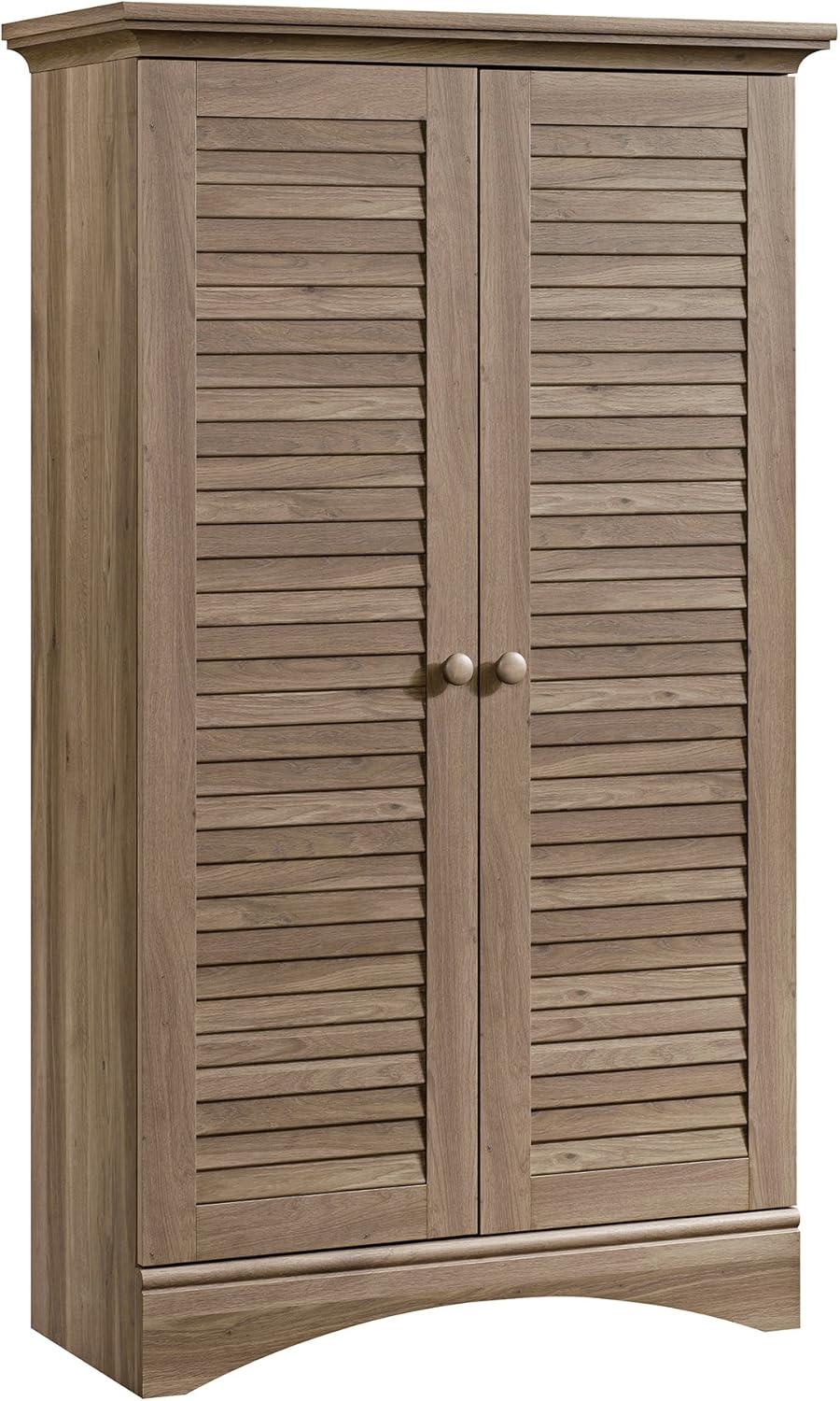 Sauder Harbor View Engineered Wood Storage Cabinet in Salt Oak Finish