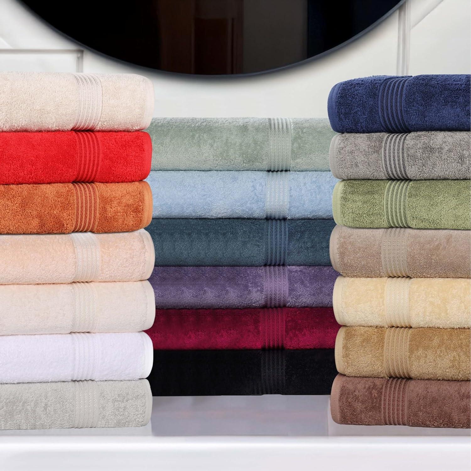 Superior Heritage Certified Egyptian Cotton Plush Absorbent Luxury Bath Towel (Set of 2)