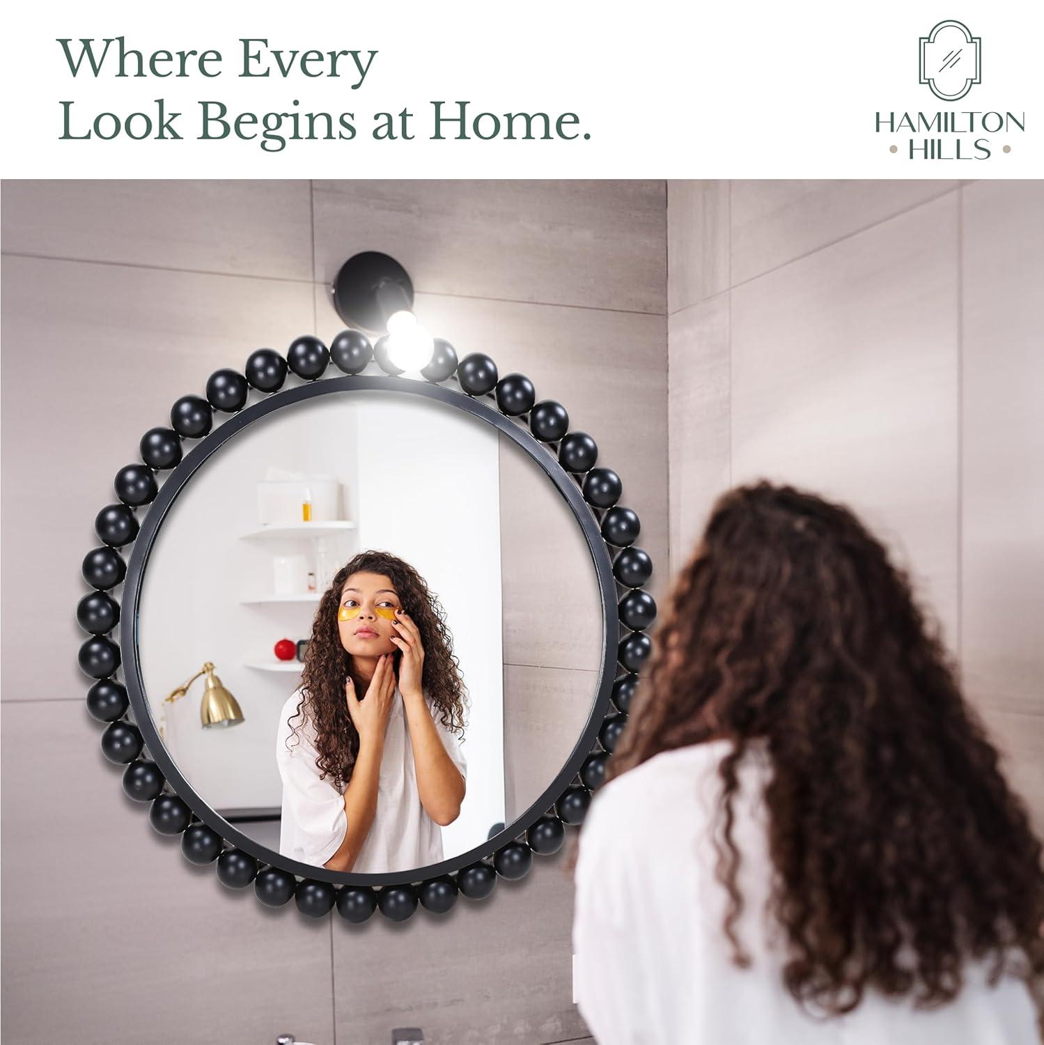 Hamilton Hills 24" Bronze Circle Deep Set Metal Round Frame Mirror Contemporary